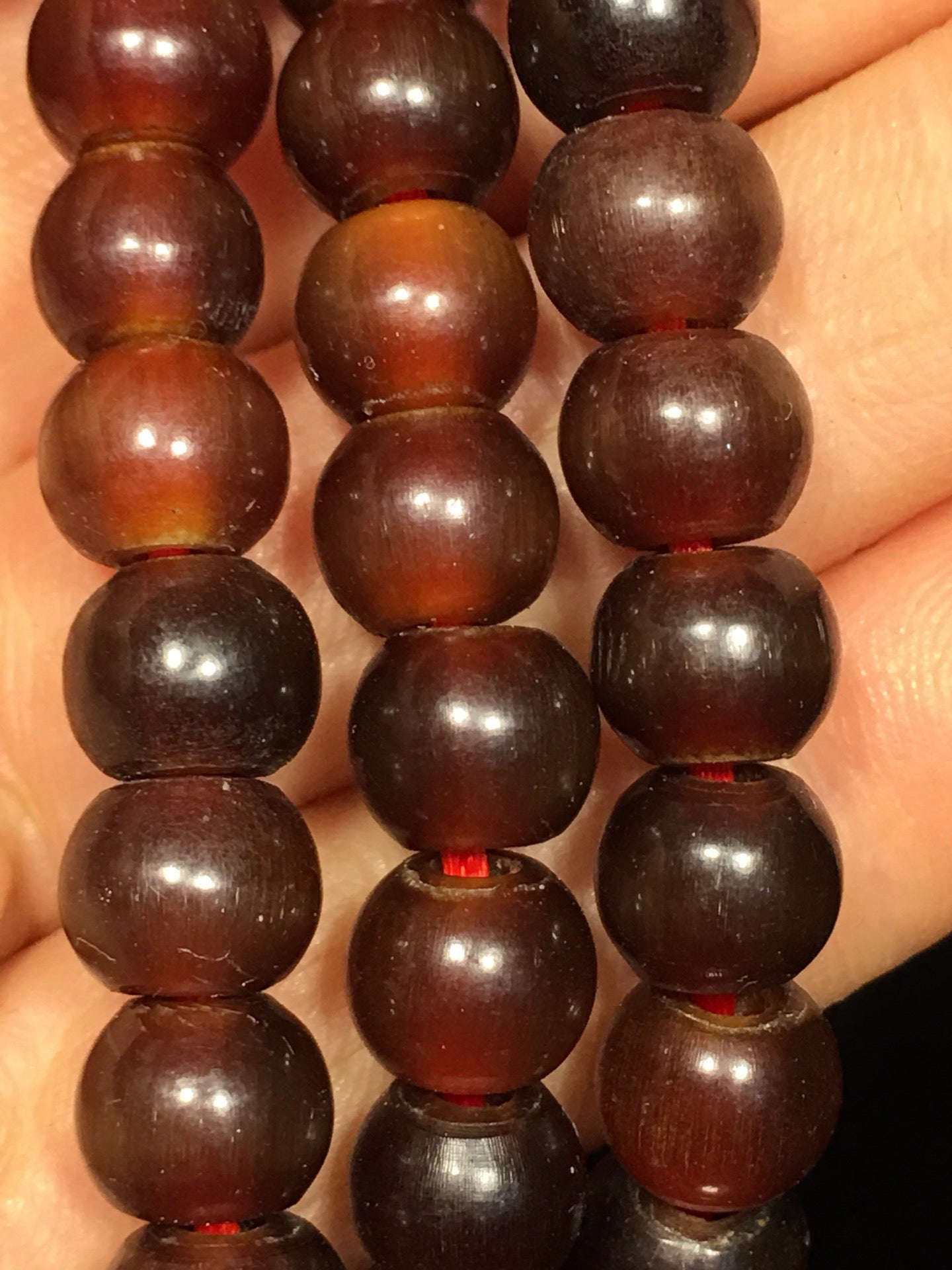 Chinese antique rhinoceros horn bucket beads 108 Buddha beads