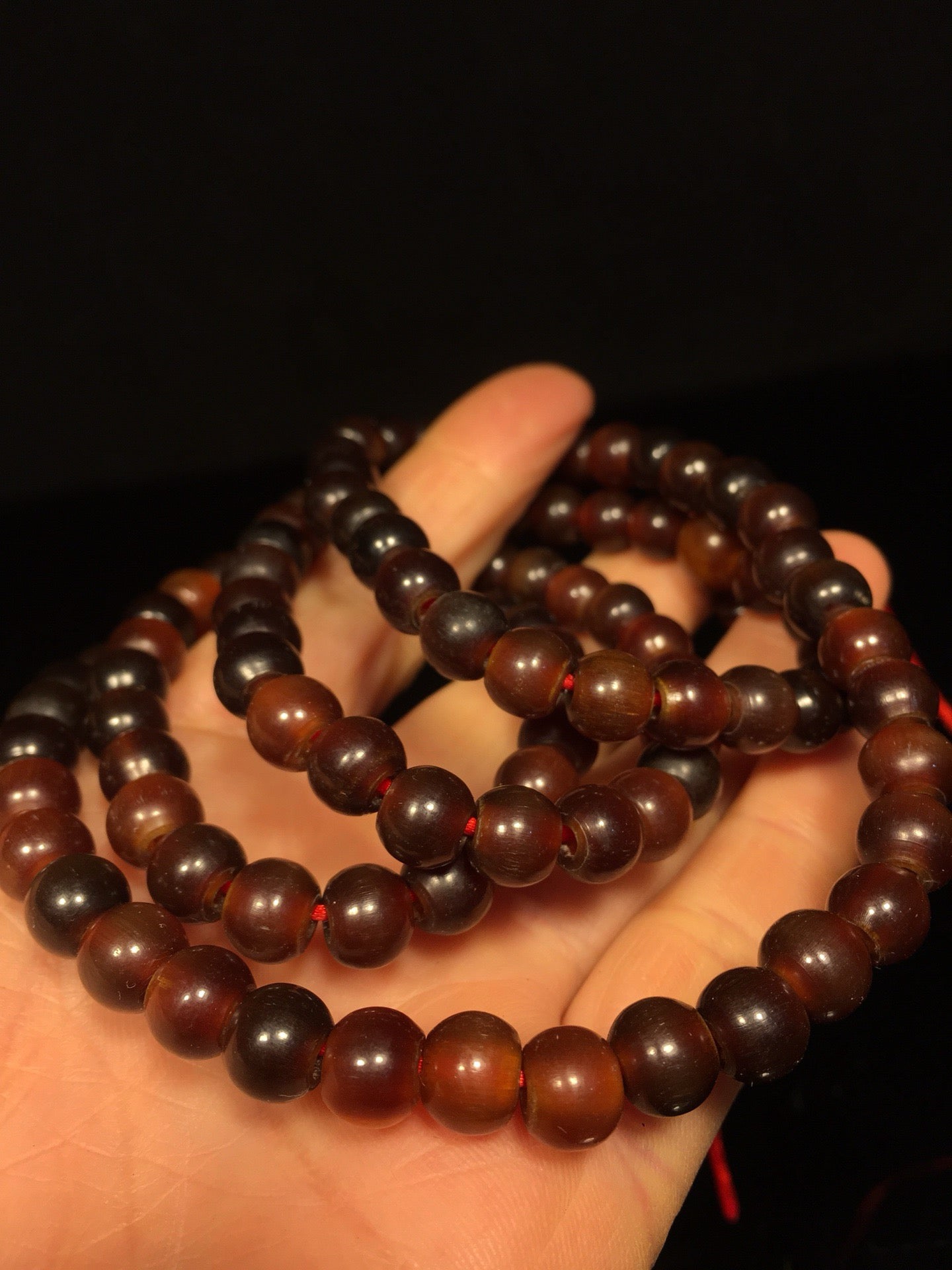Chinese antique rhinoceros horn bucket beads 108 Buddha beads