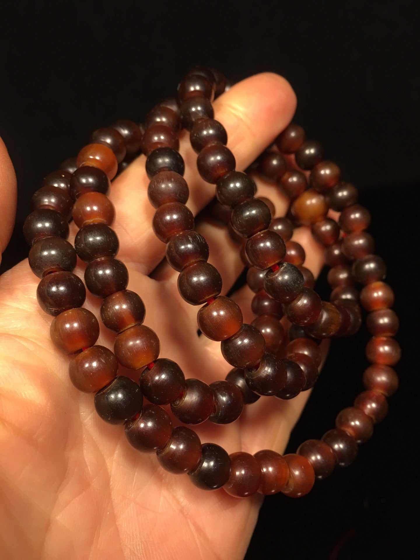 Chinese antique rhinoceros horn bucket beads 108 Buddha beads
