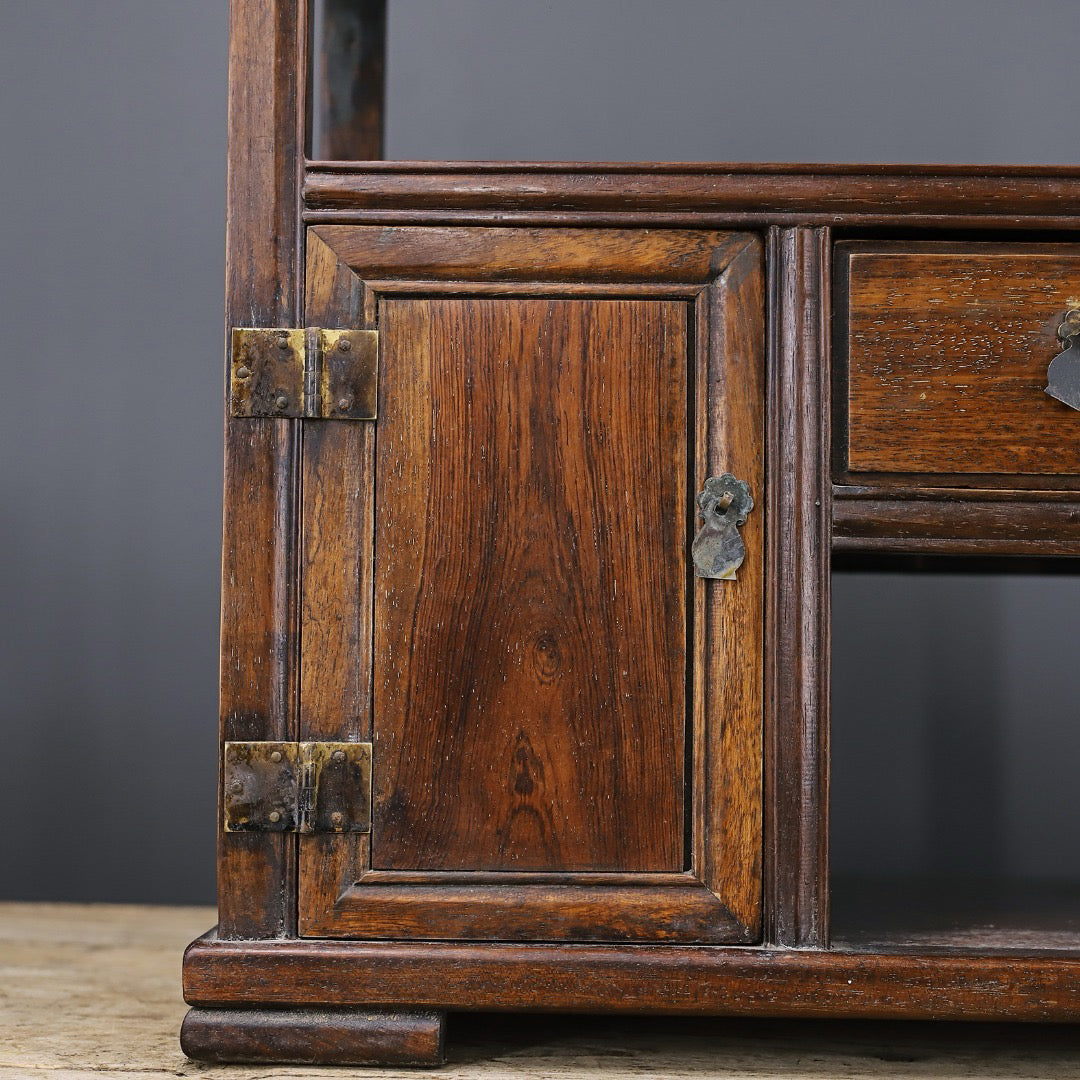 Chinese antique rosewood pure handmade carved antique cabinet