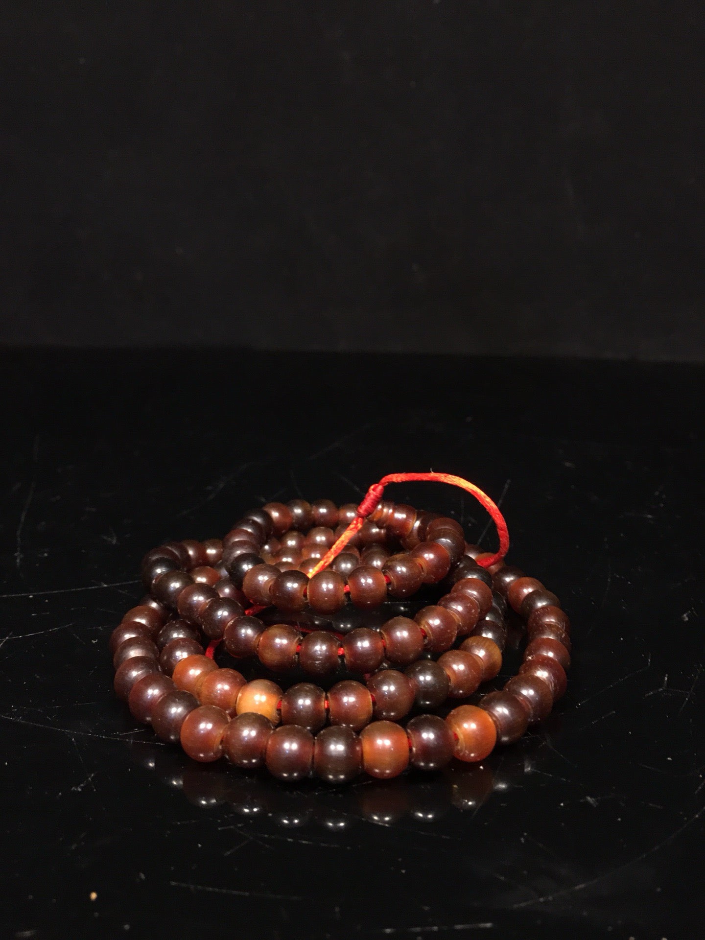 Chinese antique rhinoceros horn bucket beads 108 Buddha beads