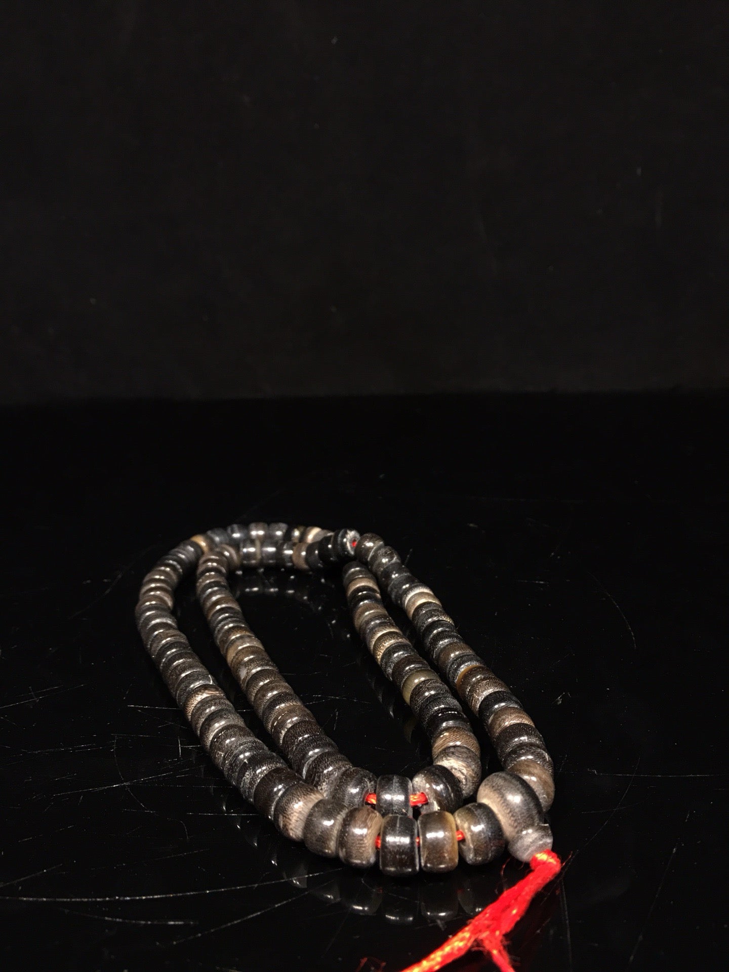 Chinese antique rhinoceros horn bucket beads 108 Buddha beads