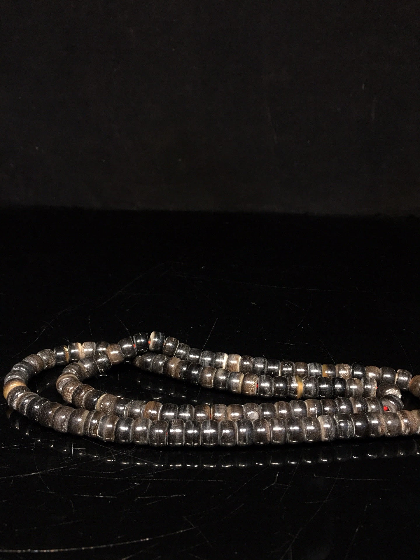 Chinese antique rhinoceros horn bucket beads 108 Buddha beads
