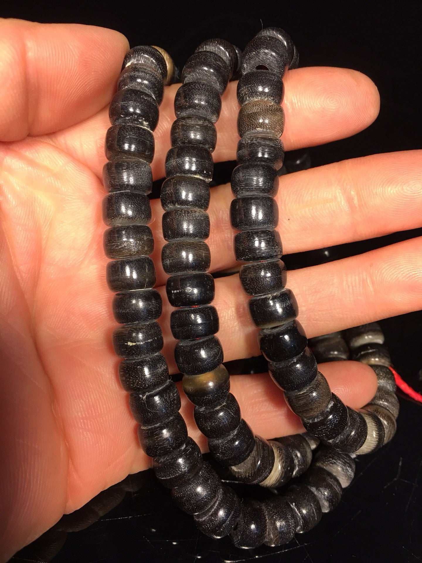 Chinese antique rhinoceros horn bucket beads 108 Buddha beads
