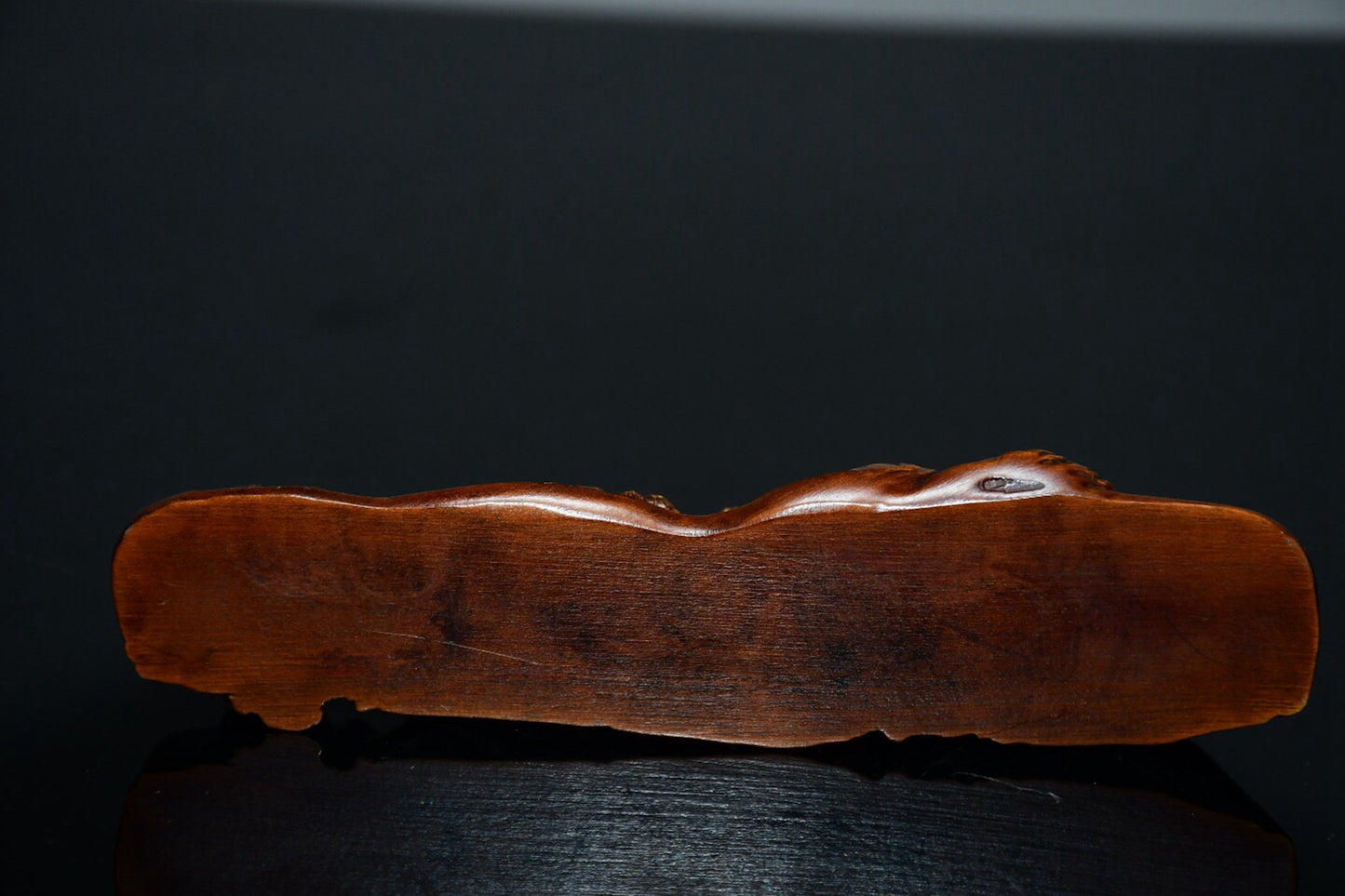 Chinese antique small leaf boxwood landscape pen holder ornament