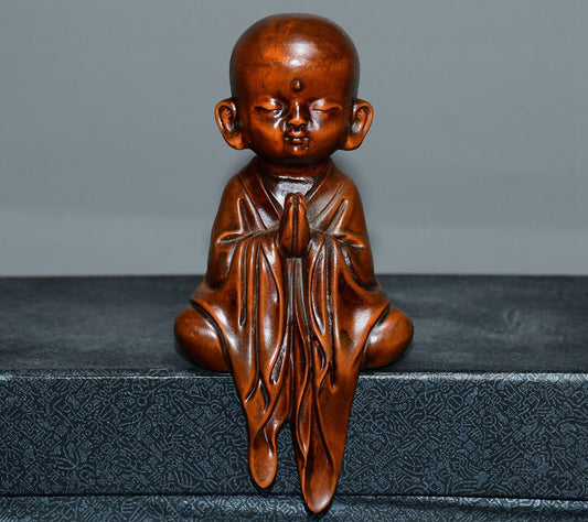 Chinese antique small leaf boxwood Zen heart ornaments