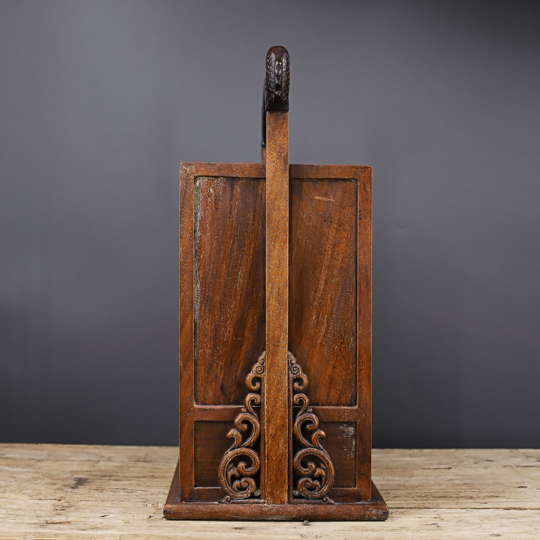 Chinese antique rosewood handmade carved beam box