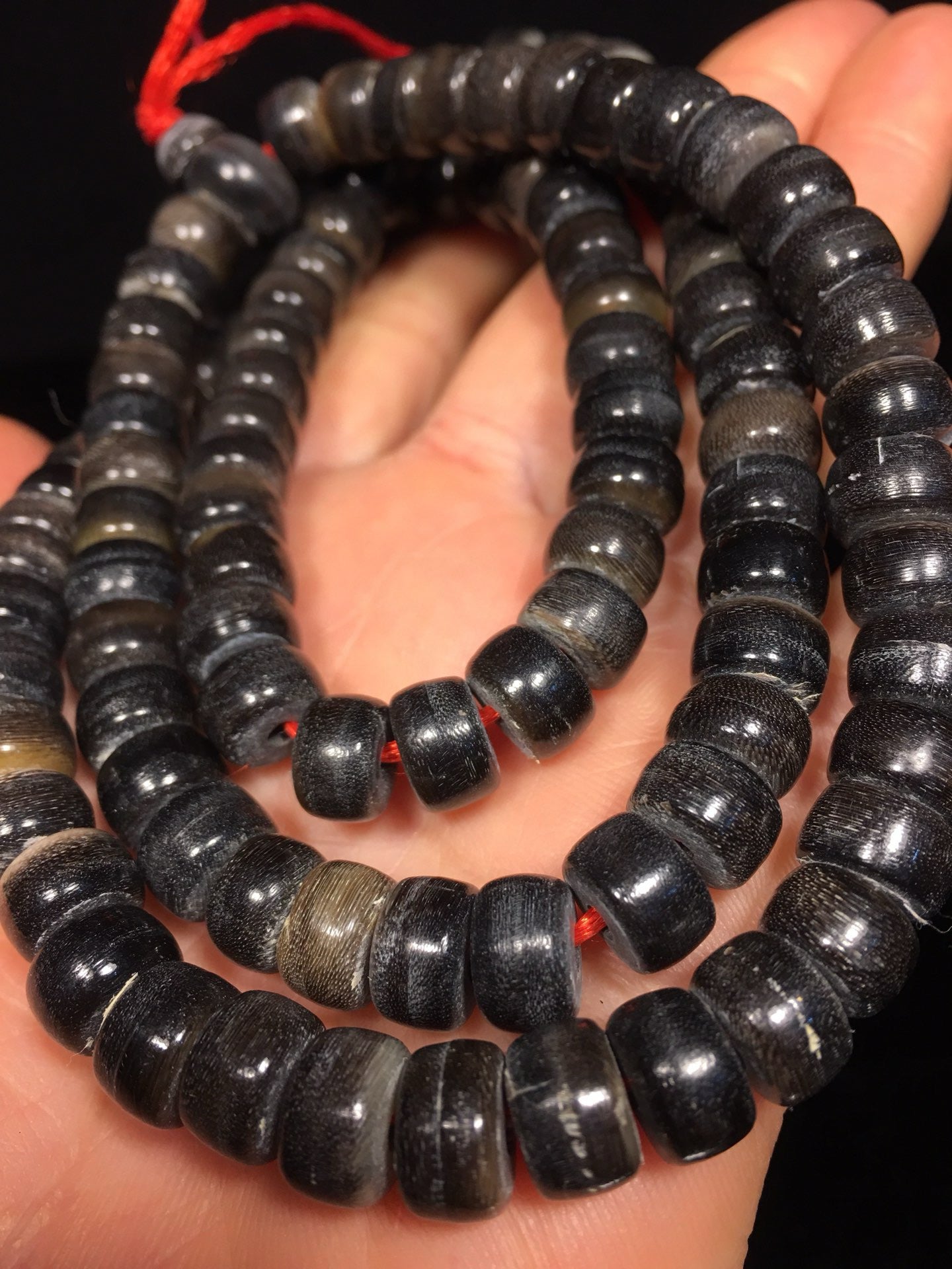 Chinese antique rhinoceros horn bucket beads 108 Buddha beads