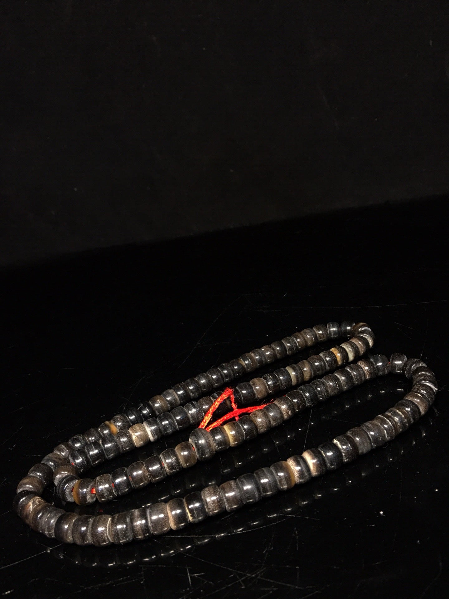 Chinese antique rhinoceros horn bucket beads 108 Buddha beads