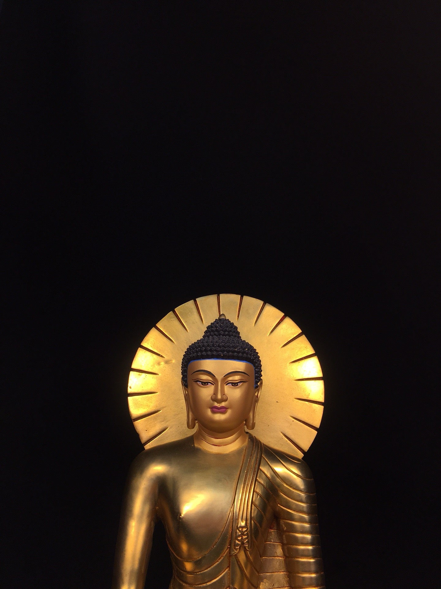 Chinese antique pure copper statue of Shakyamuni Buddha