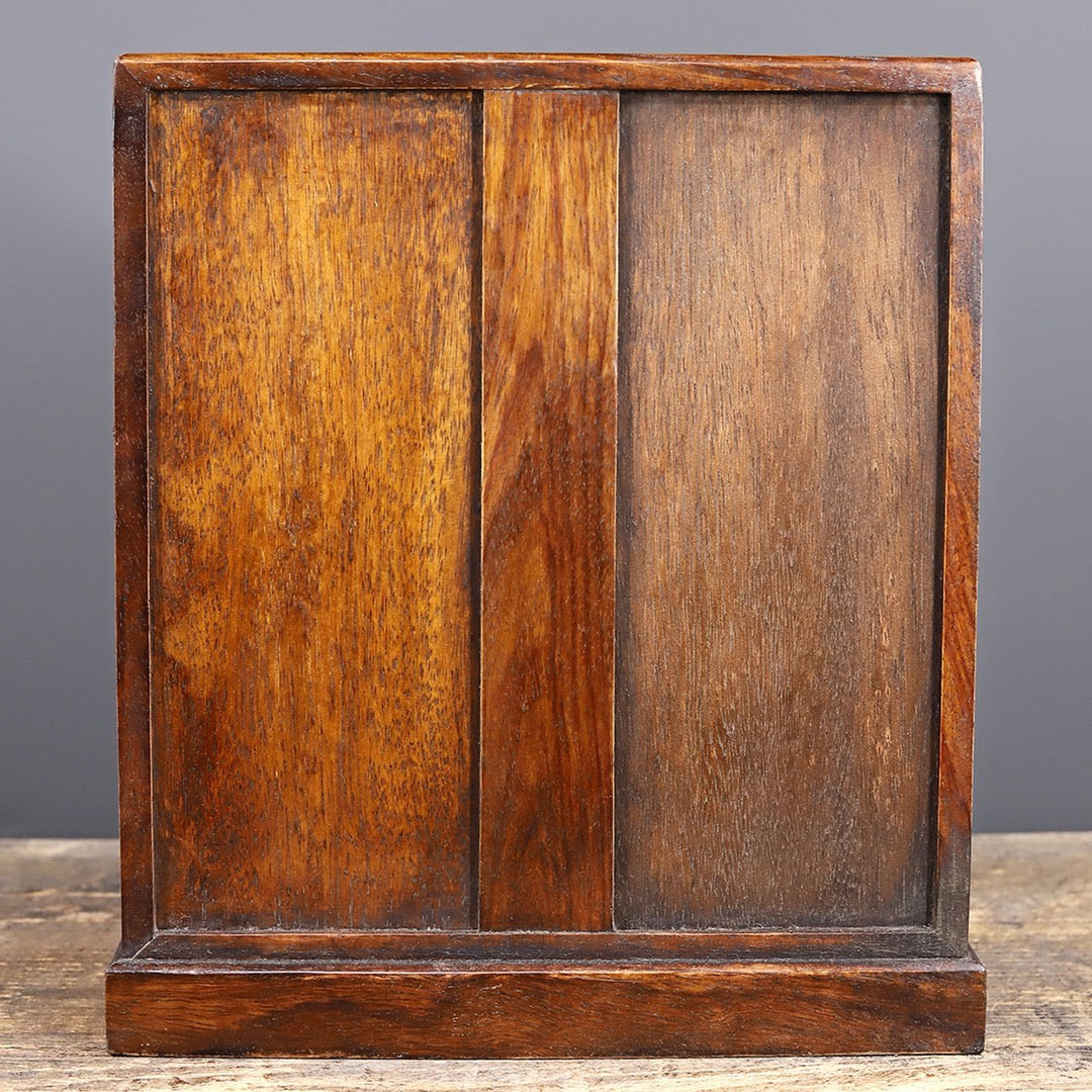 Chinese antique rosewood handmade carved nine drawer cabinet