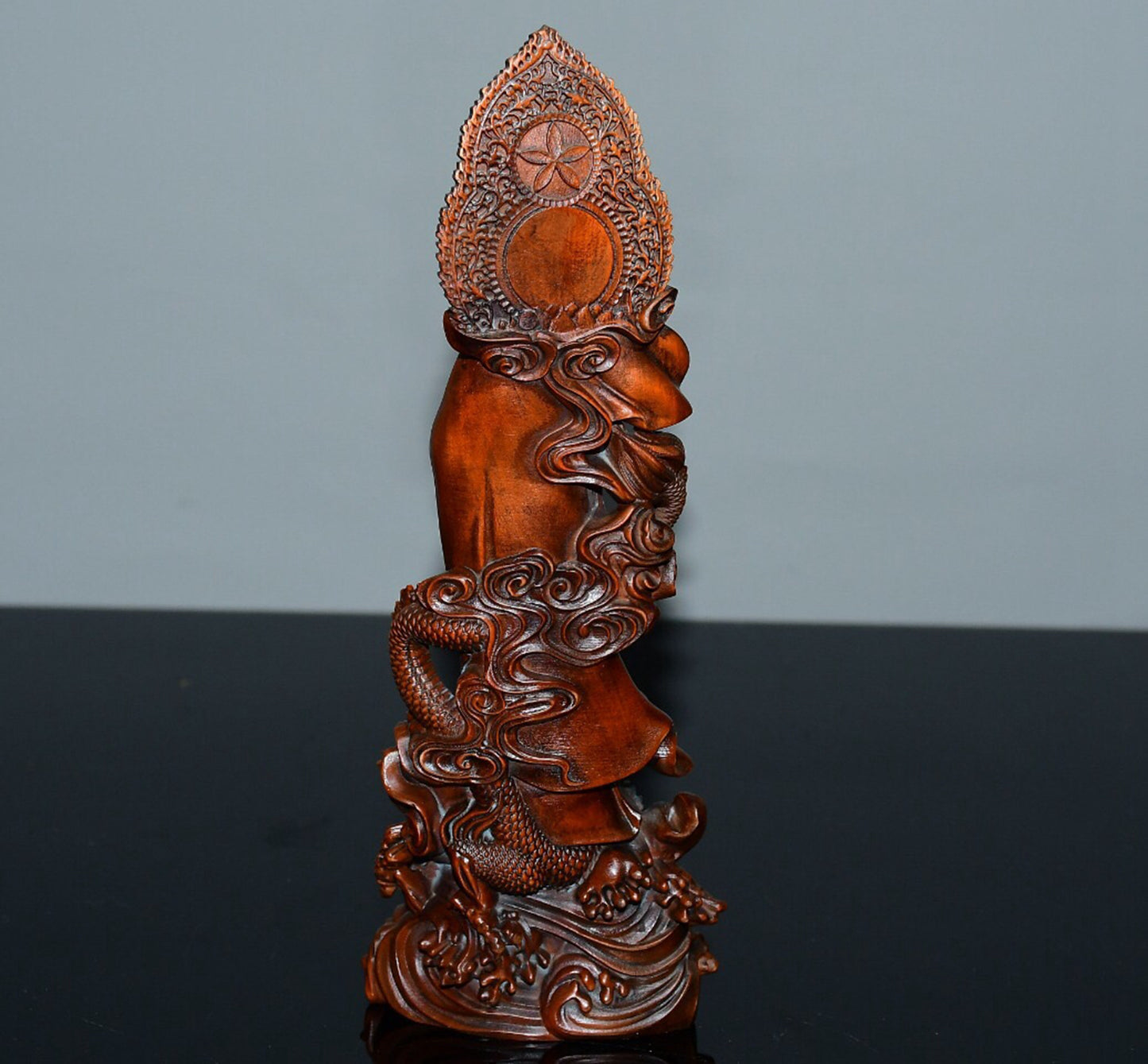 Chinese antique small leaf boxwood Guanyin ornaments
