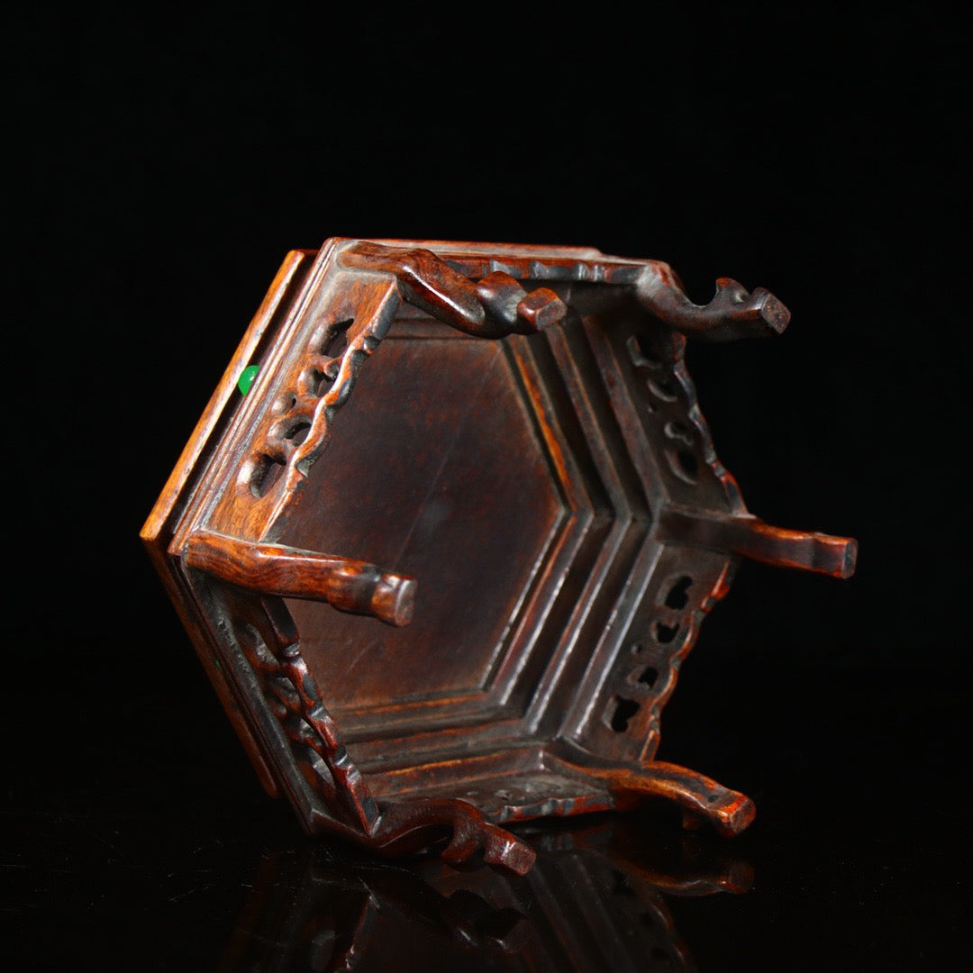 Chinese antique rosewood handmade carved table