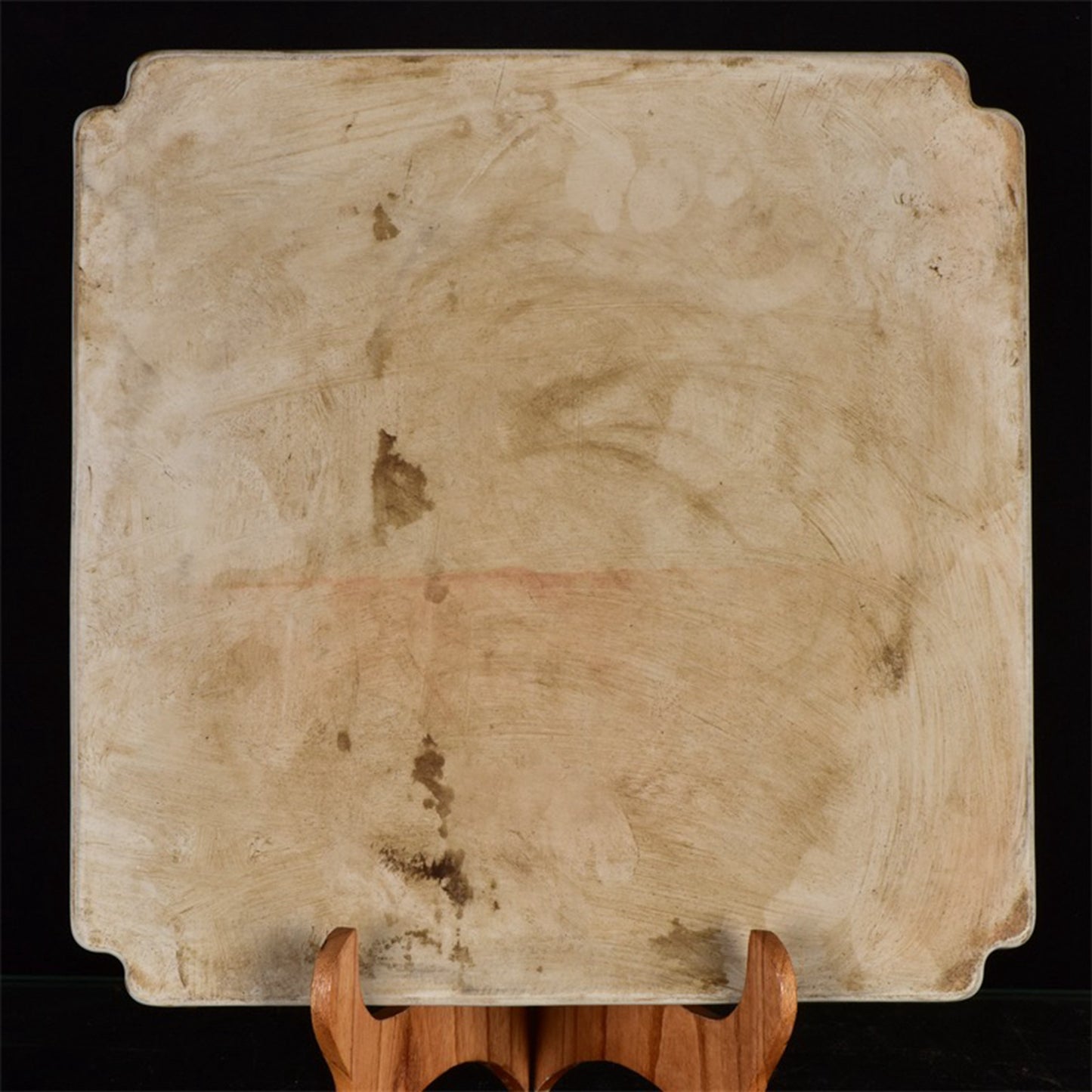 Chinese antique blue and white auspicious cloud dragon pattern hollowed out square tea plate