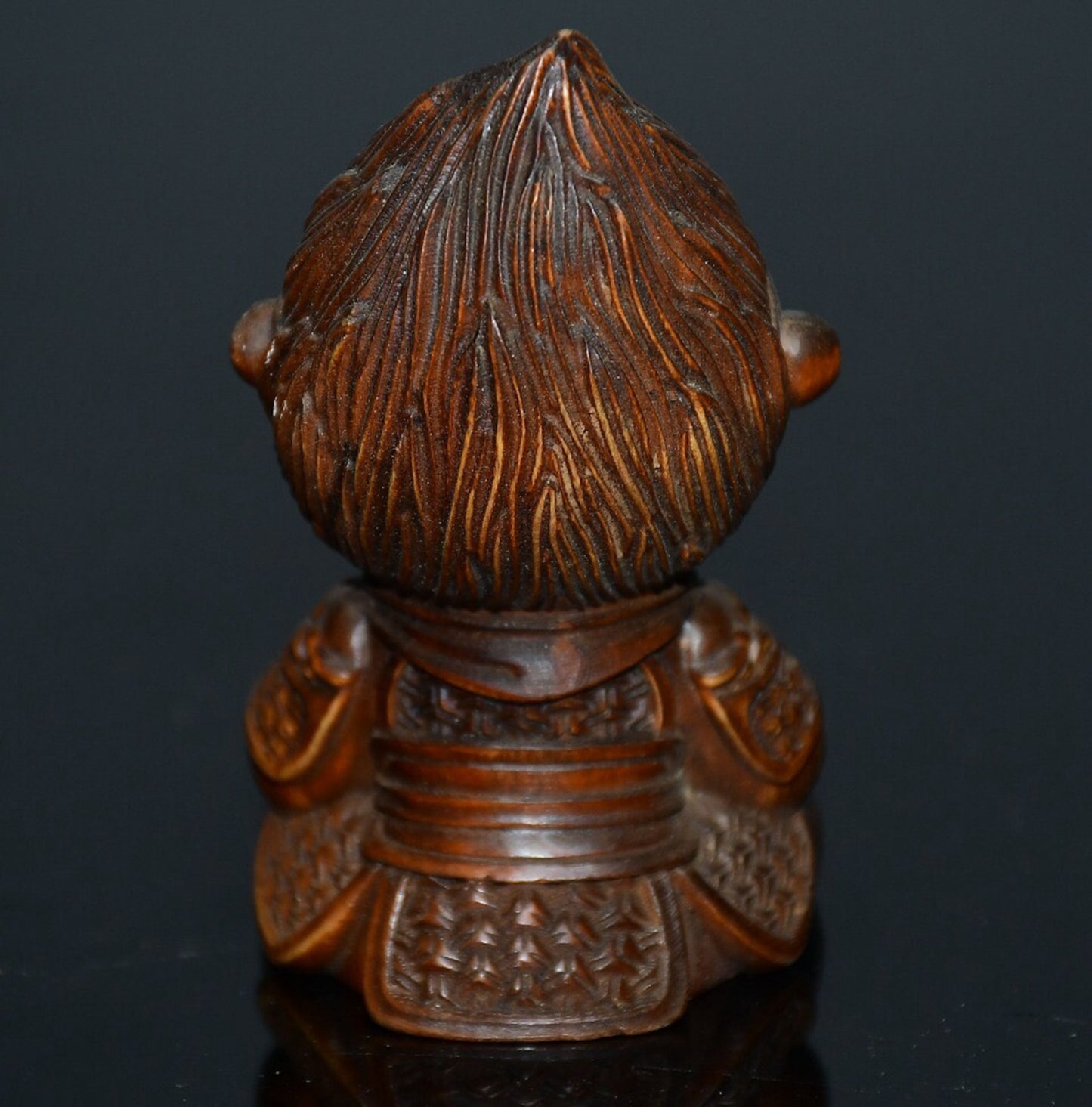 Chinese antique small leaf boxwood Sun Wukong ornament