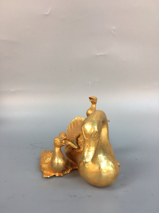 Chinese Antique Bronze Gilded Mandarin Duck