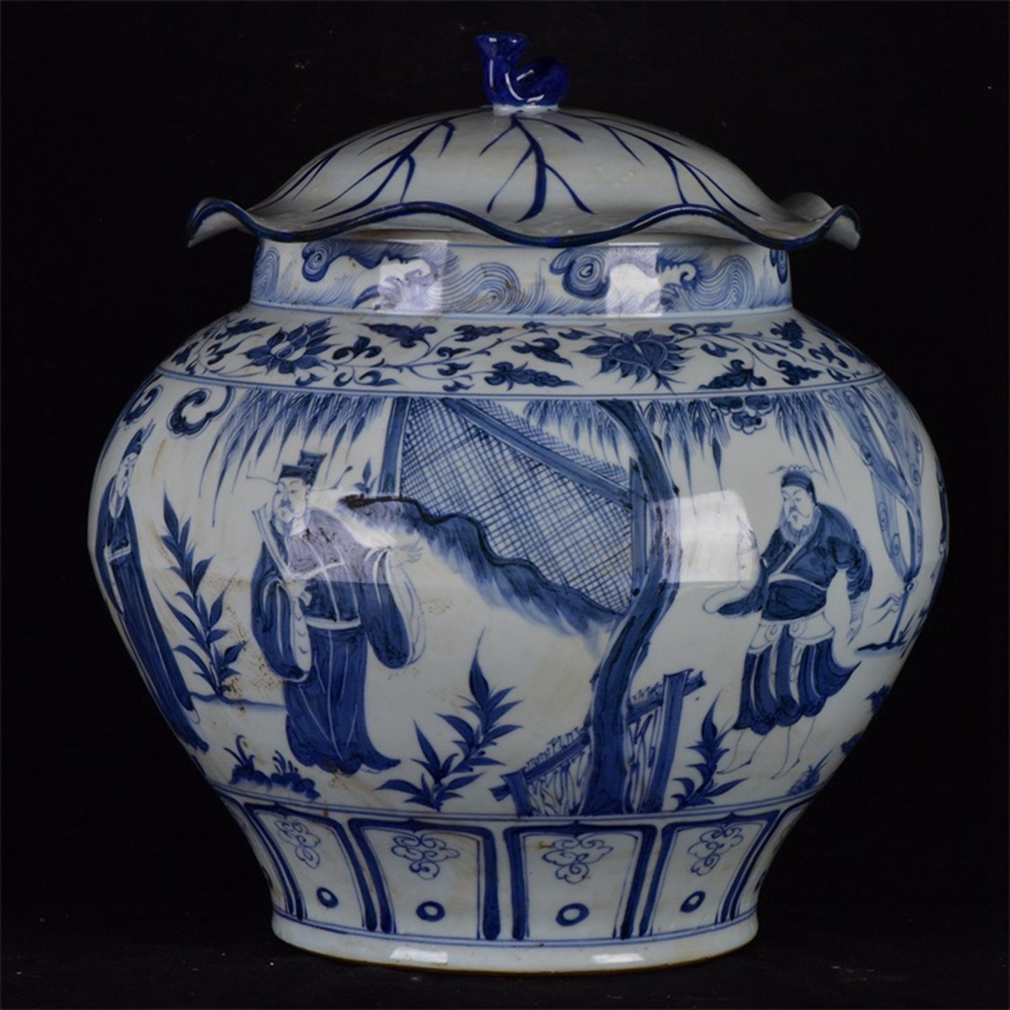 Chinese Antique Xiliuying Lotus Leaf Jar