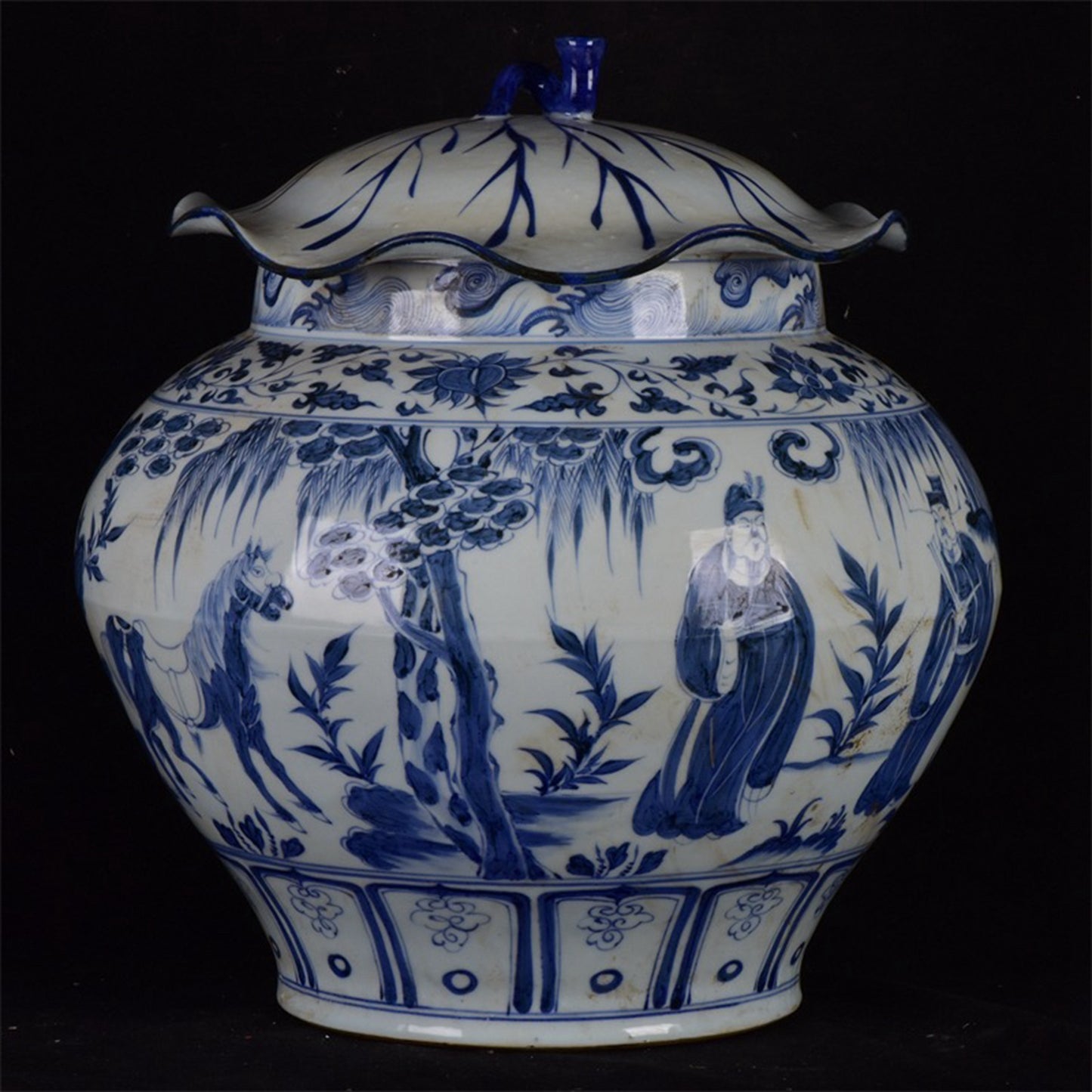 Chinese Antique Xiliuying Lotus Leaf Jar