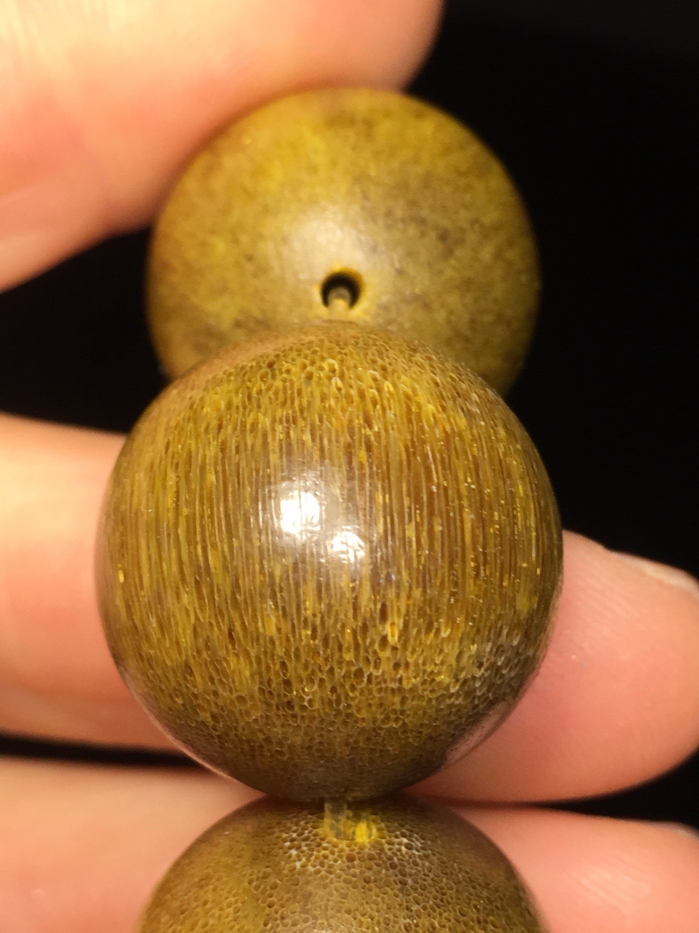 Chinese antique rhinoceros horn round bead bracelet