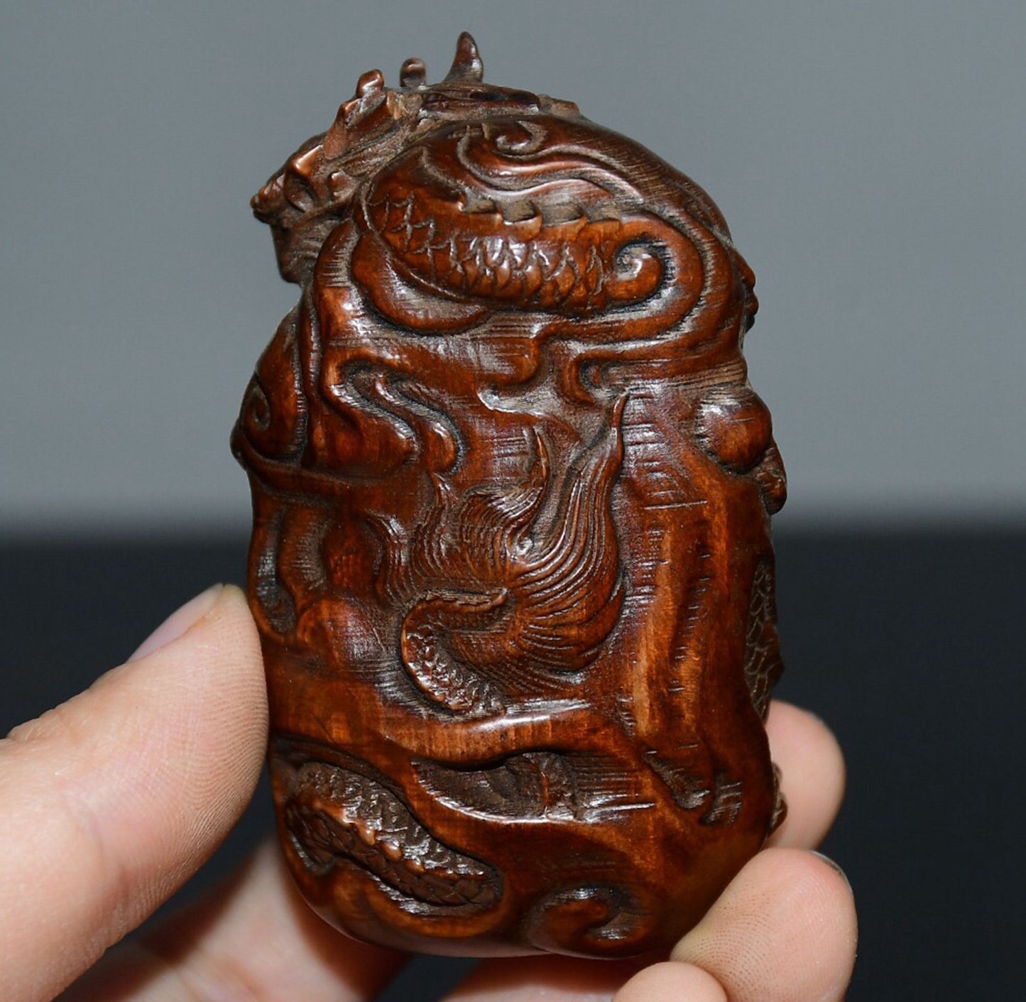Chinese antique boxwood Guan Gong pendant