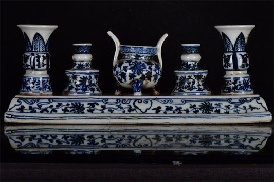 Chinese Antique Blue and White Five Supplies