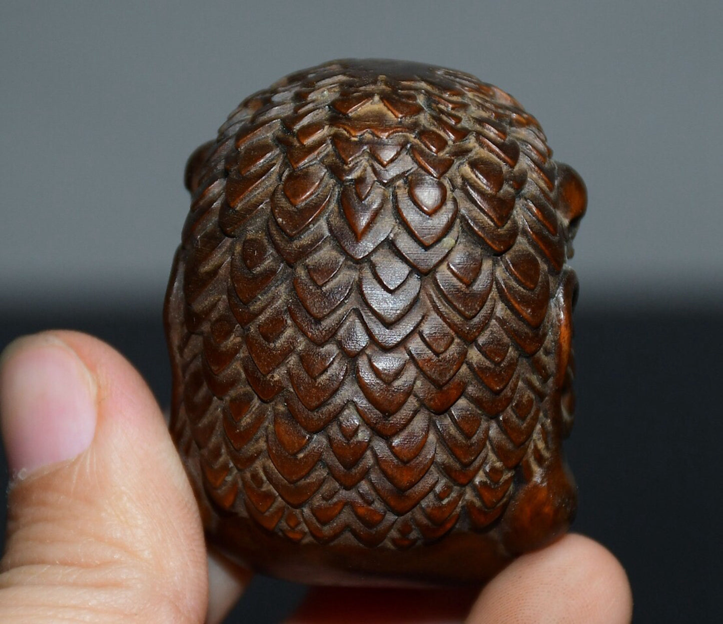 Chinese antique boxwood immovable Ming Wang pendant