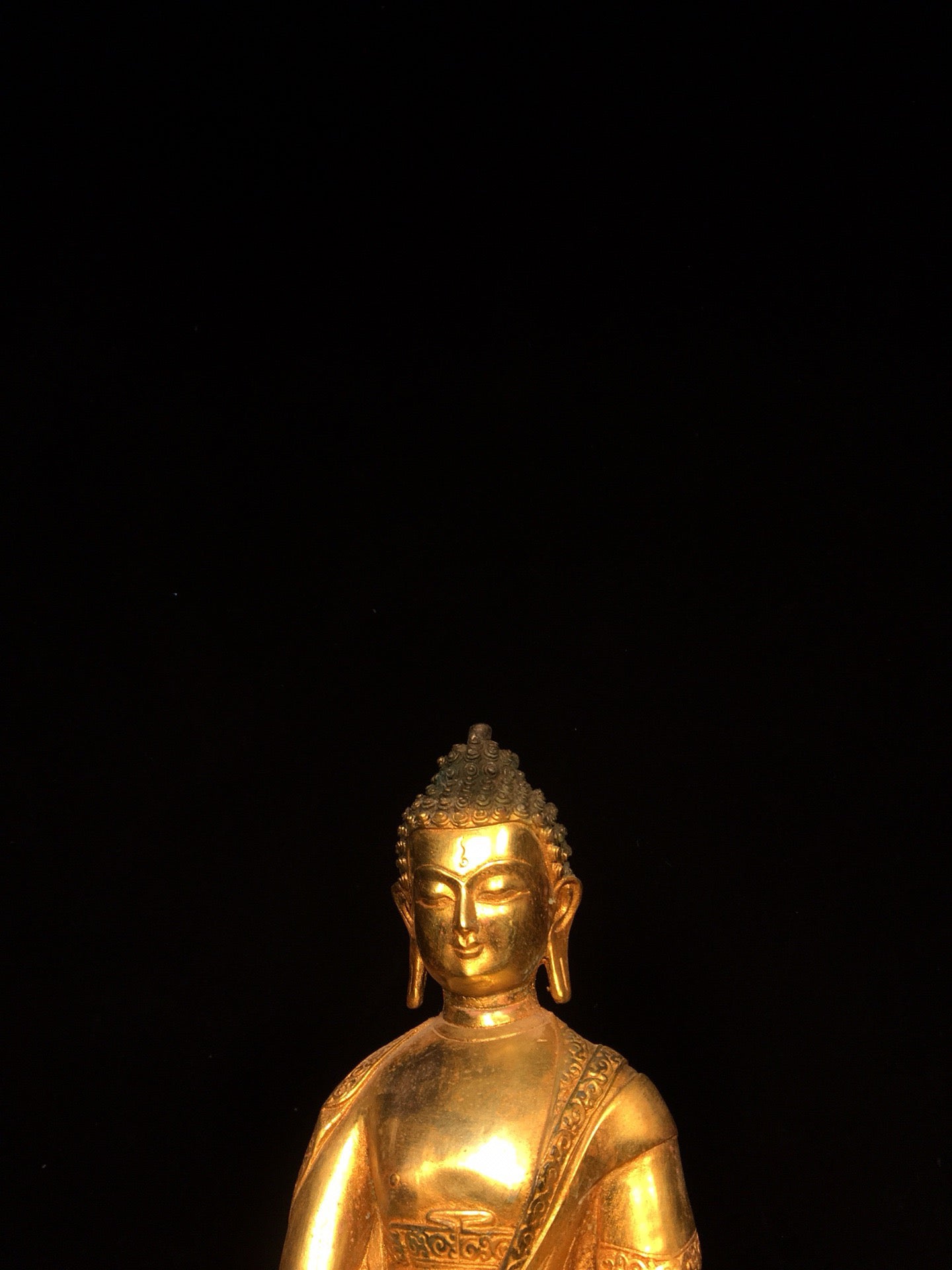 Chinese antique bronze gilded statue of Shakyamuni Buddha
