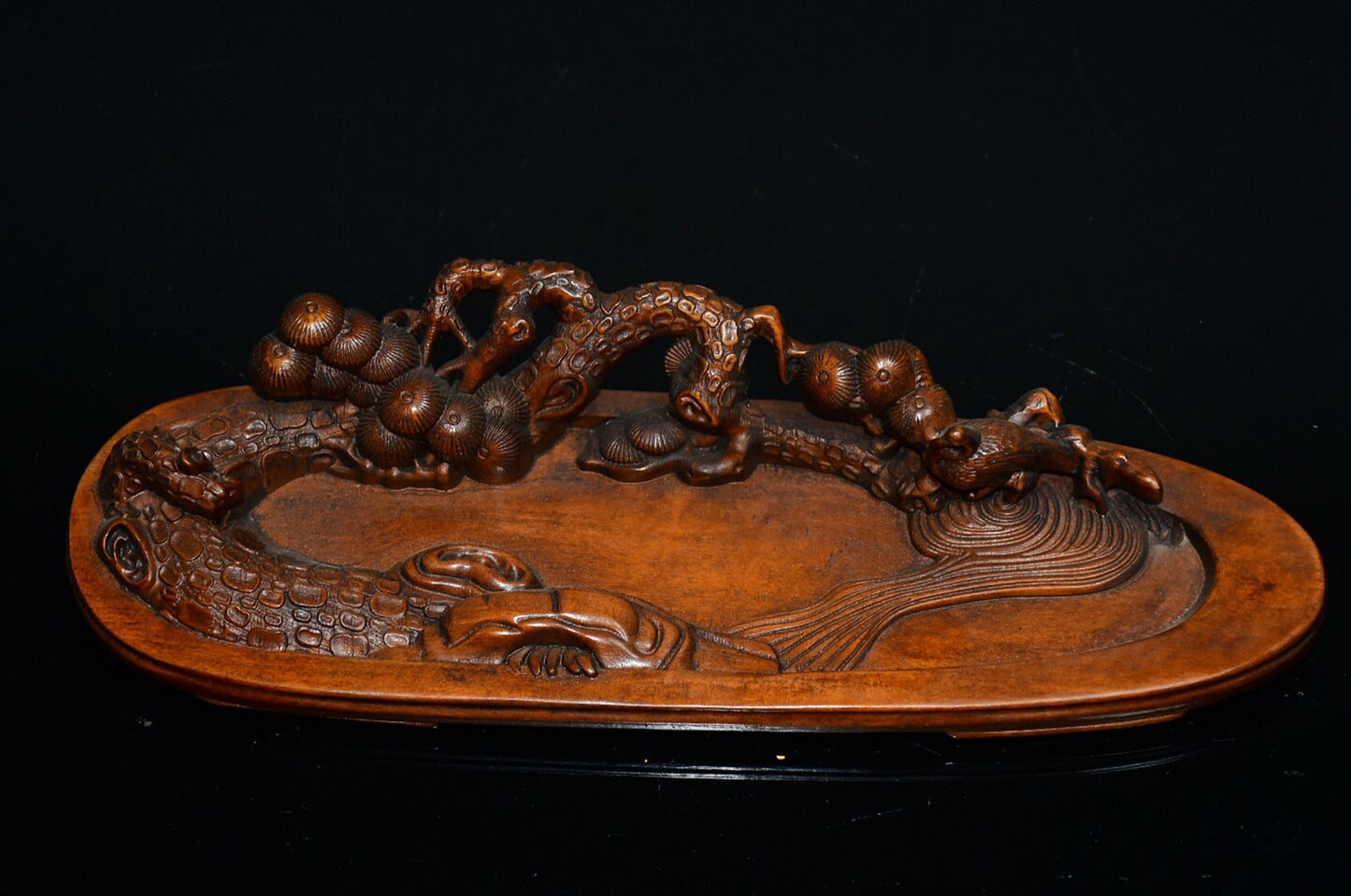 Chinese antique boxwood incense ornaments