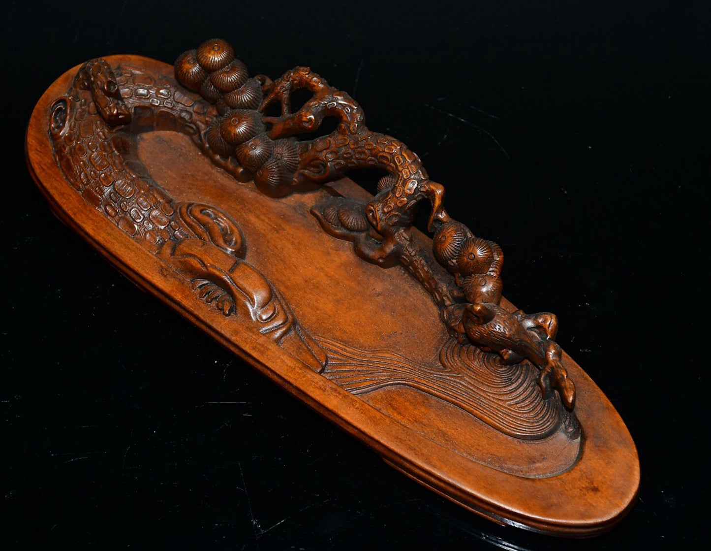 Chinese antique boxwood incense ornaments