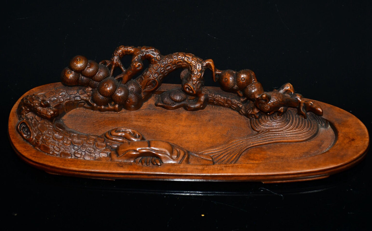 Chinese antique boxwood incense ornaments