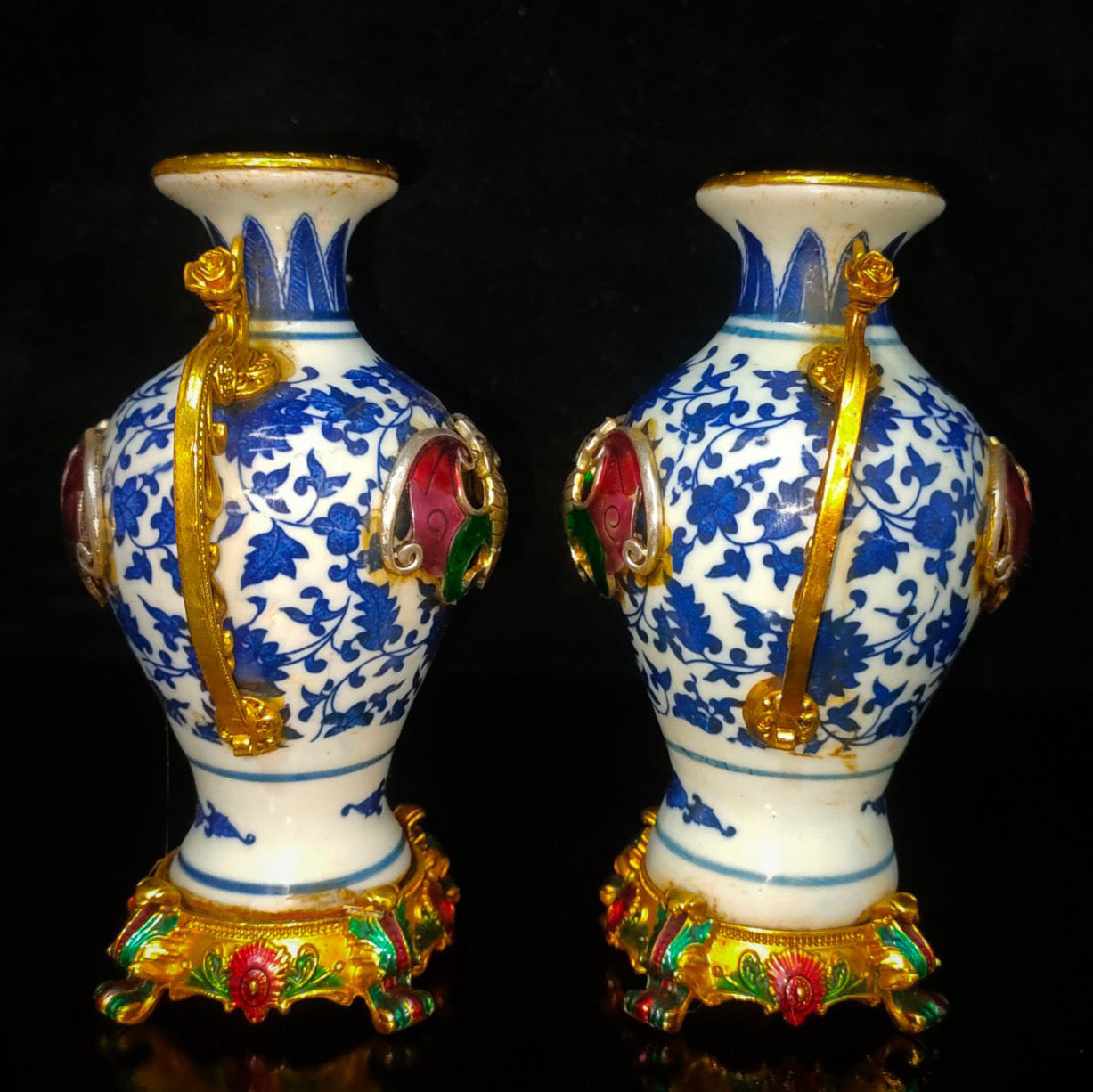 A pair of porcelain vases