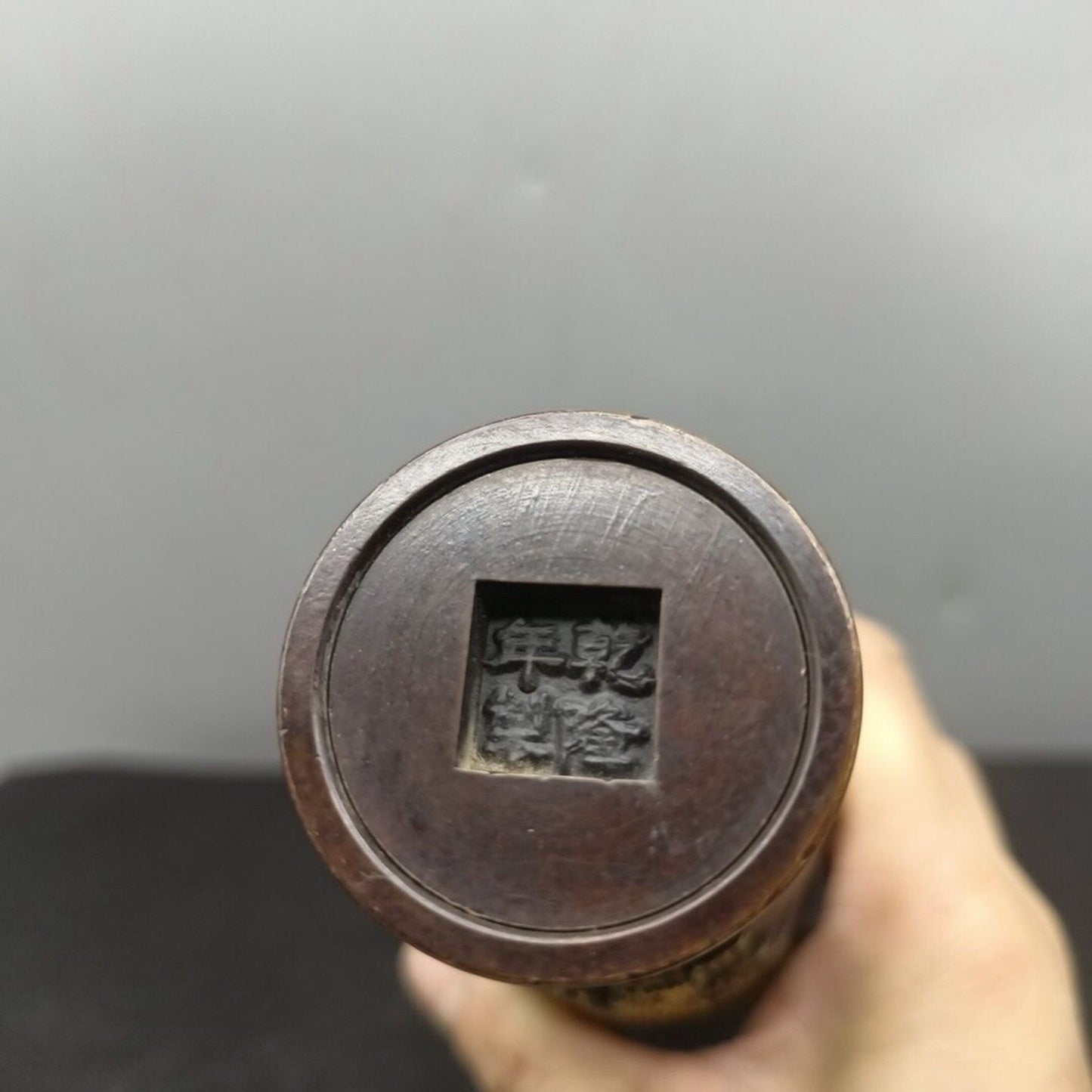 Chinese antique pure copper dragon and phoenix vase