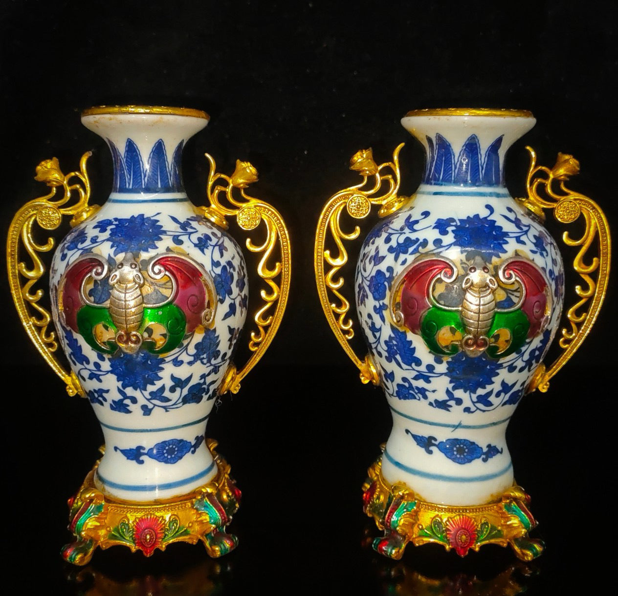 A pair of porcelain vases