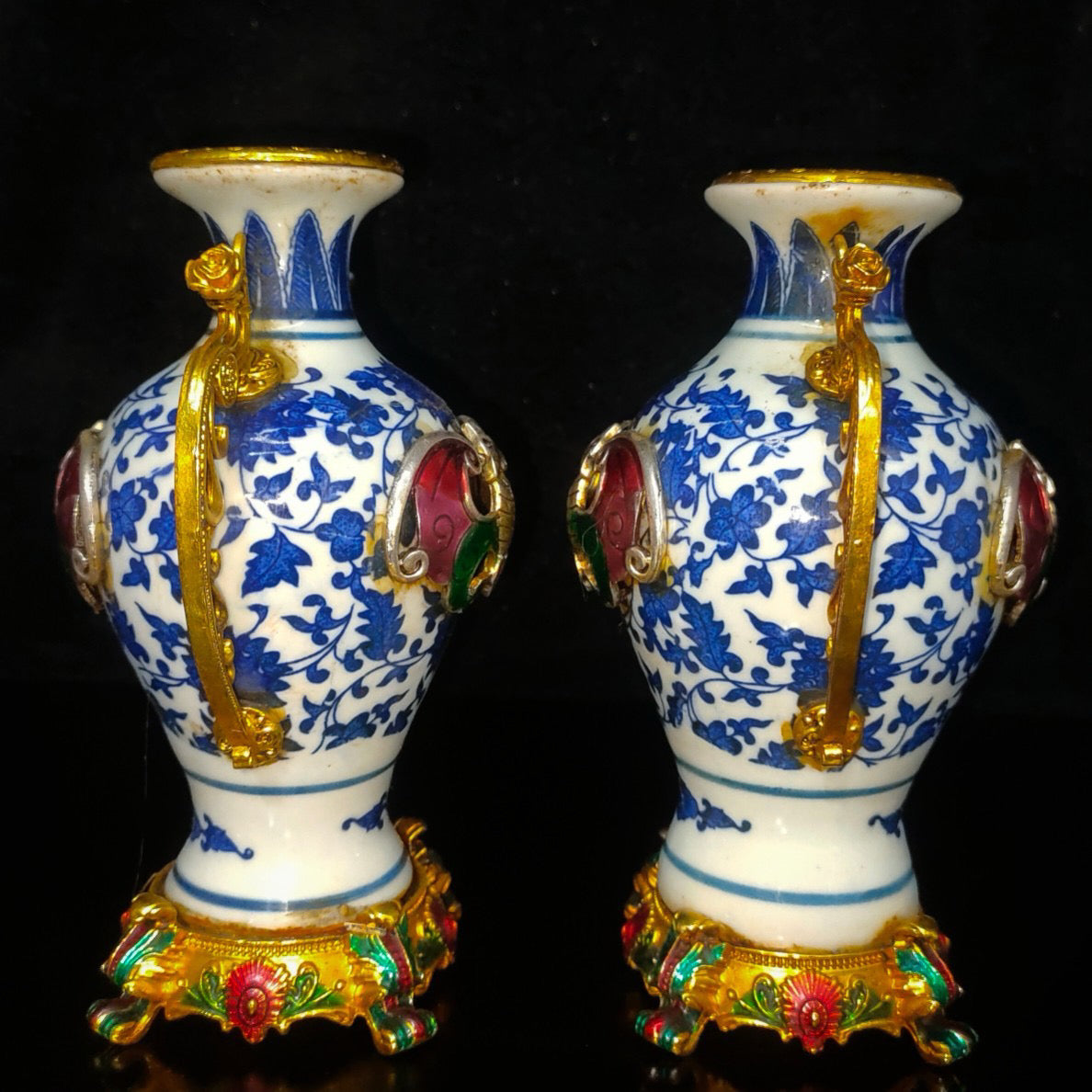 A pair of porcelain vases