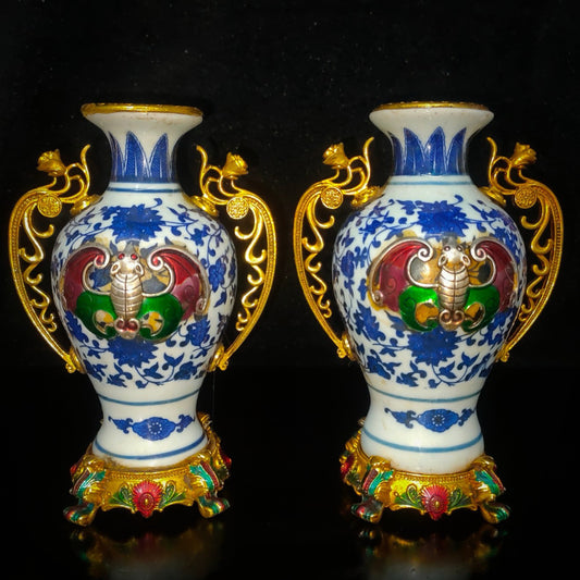 A pair of porcelain vases