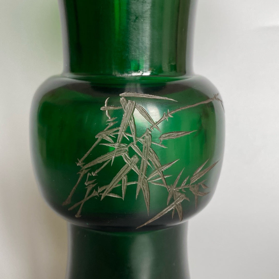 Chinese antique glass carved vase
