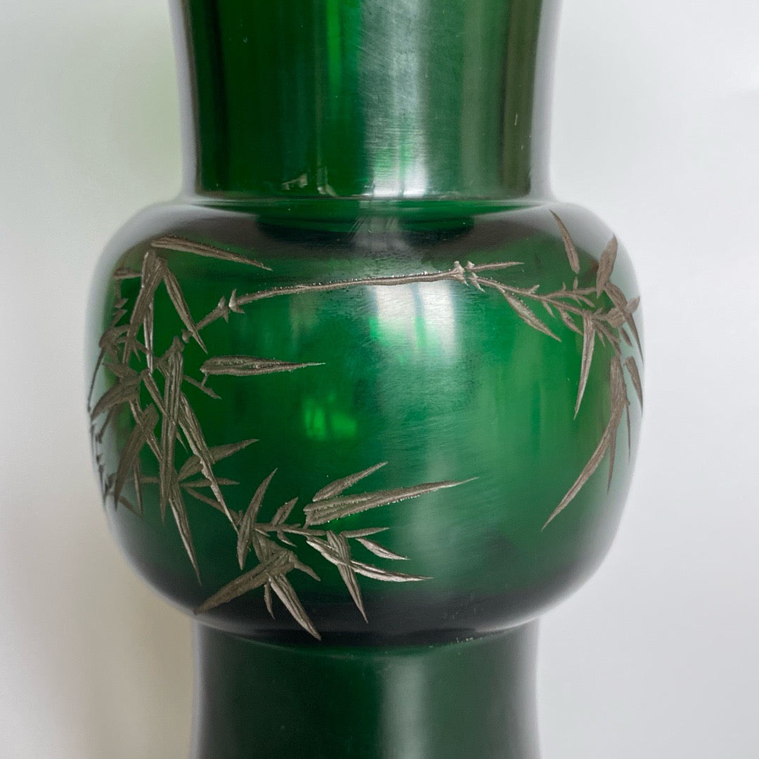 Chinese antique glass carved vase