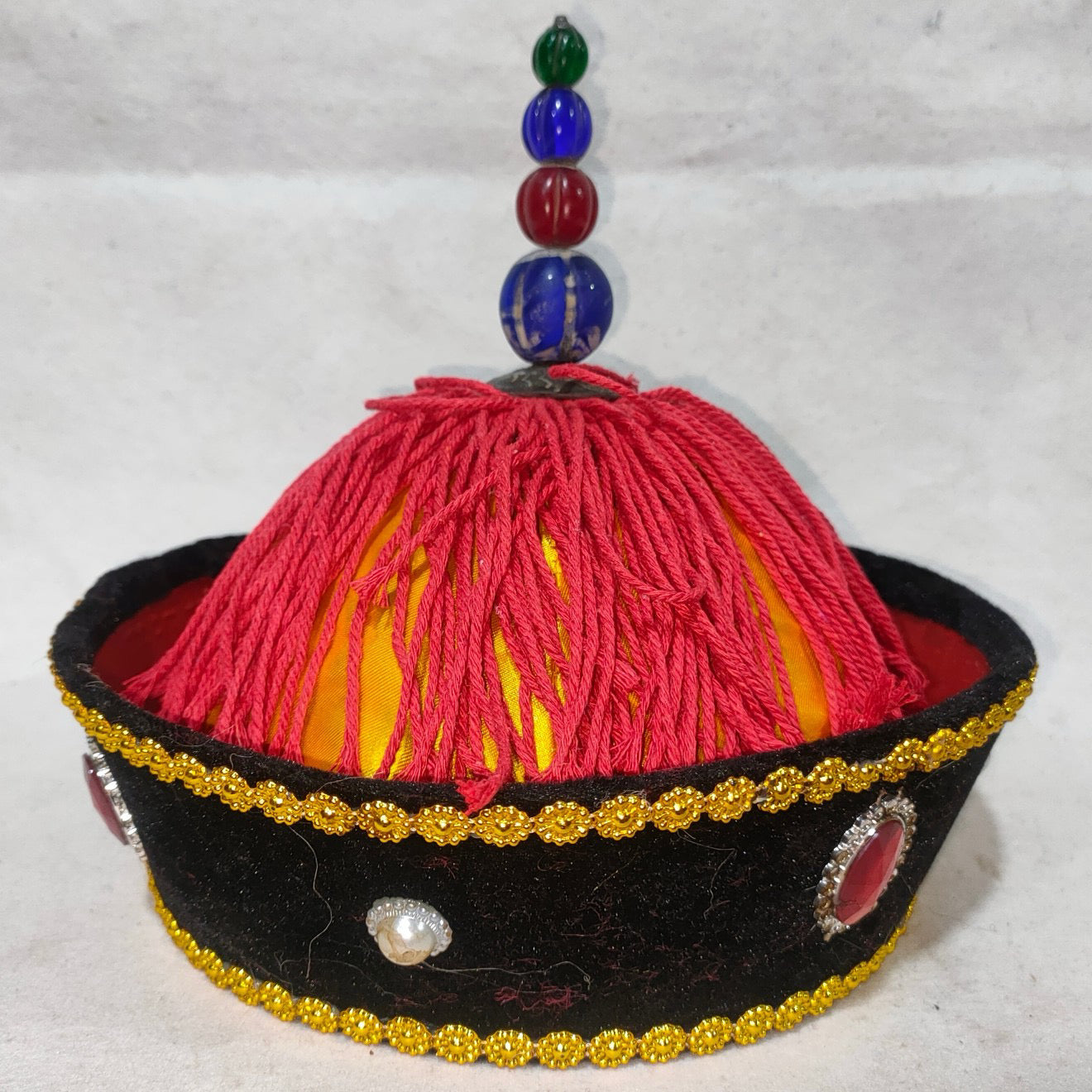 Chinese antique gemstone hat