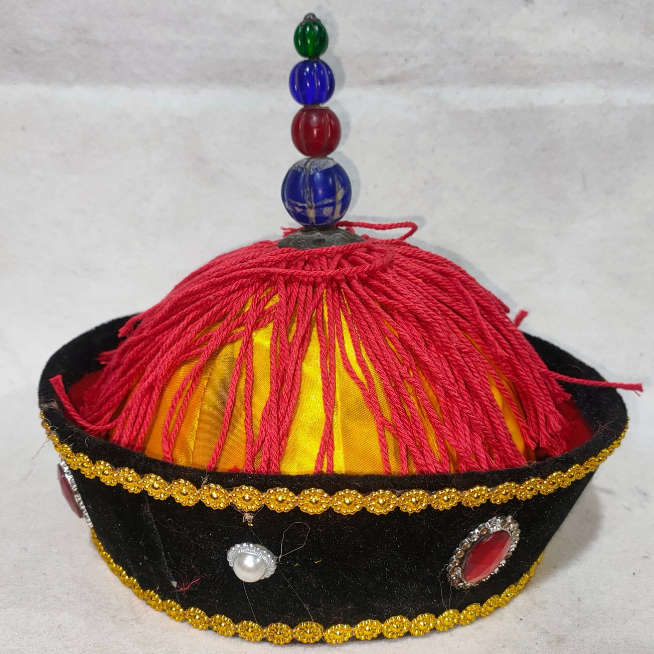 Chinese antique gemstone hat