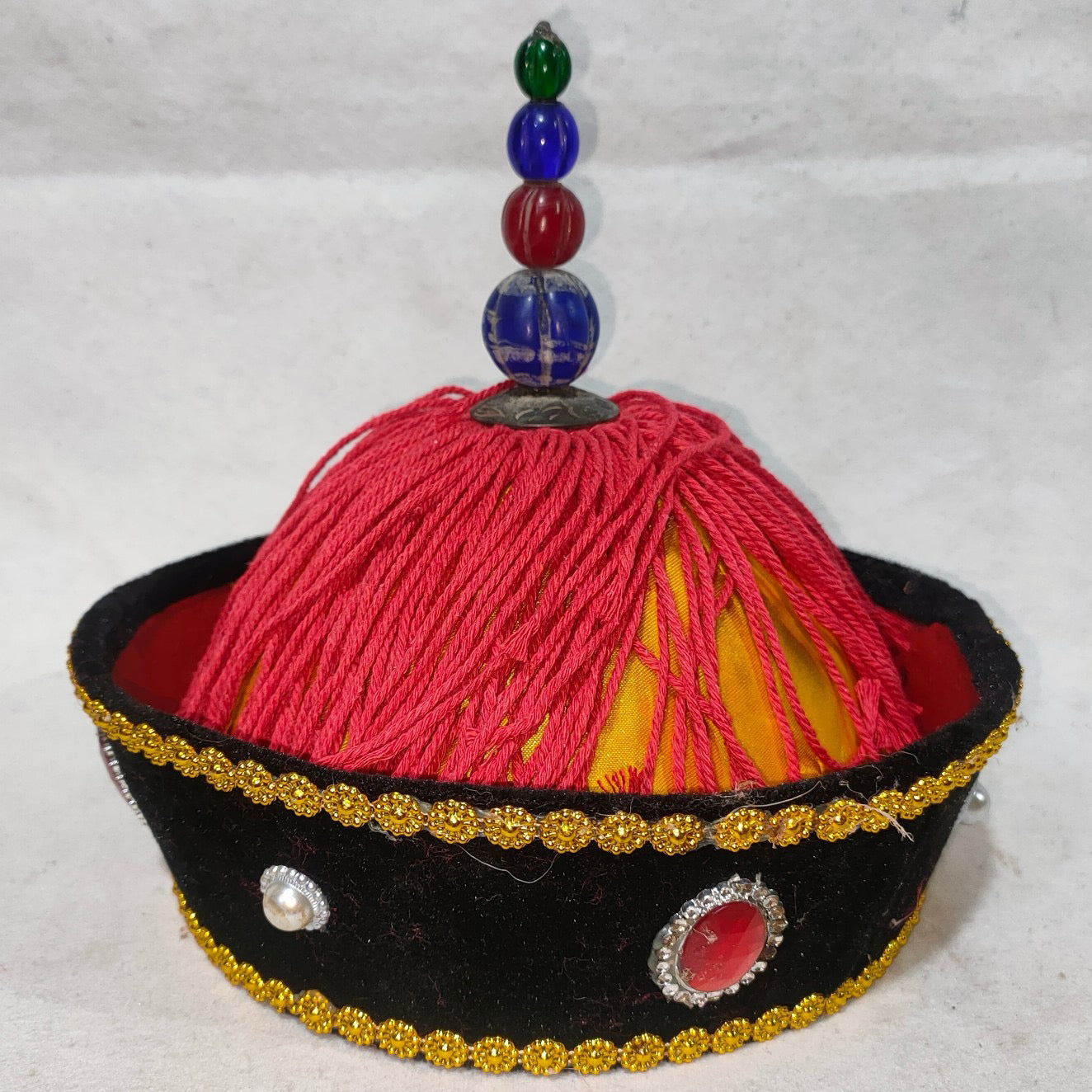 Chinese antique gemstone hat