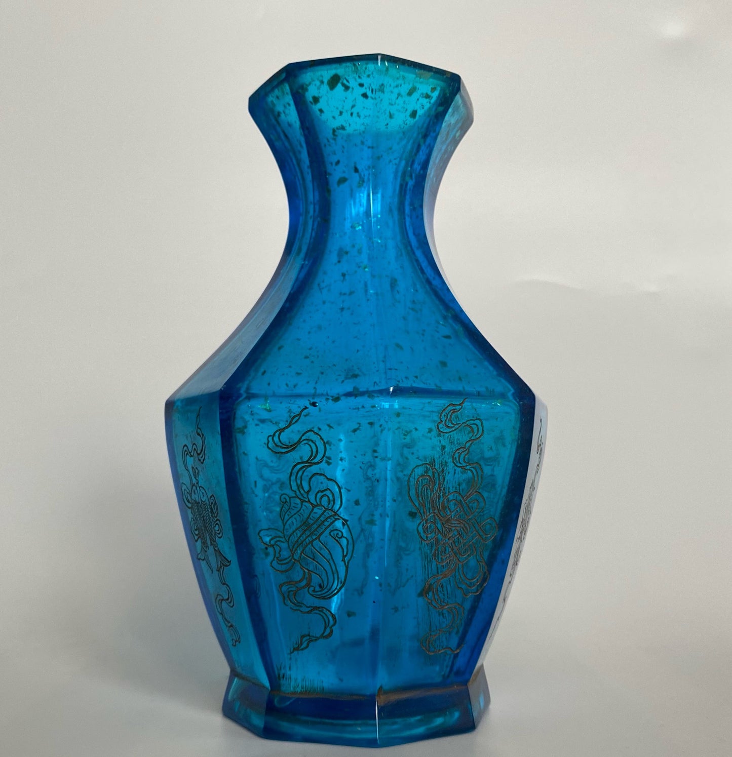 Chinese antique glass carved vase