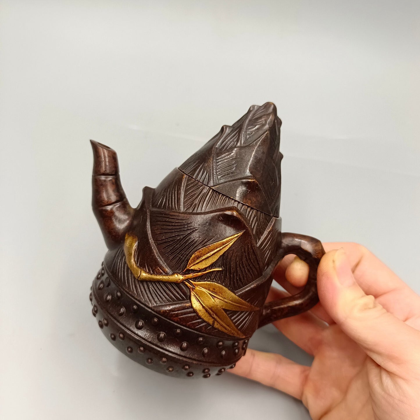 Chinese antique pure copper wine pot
