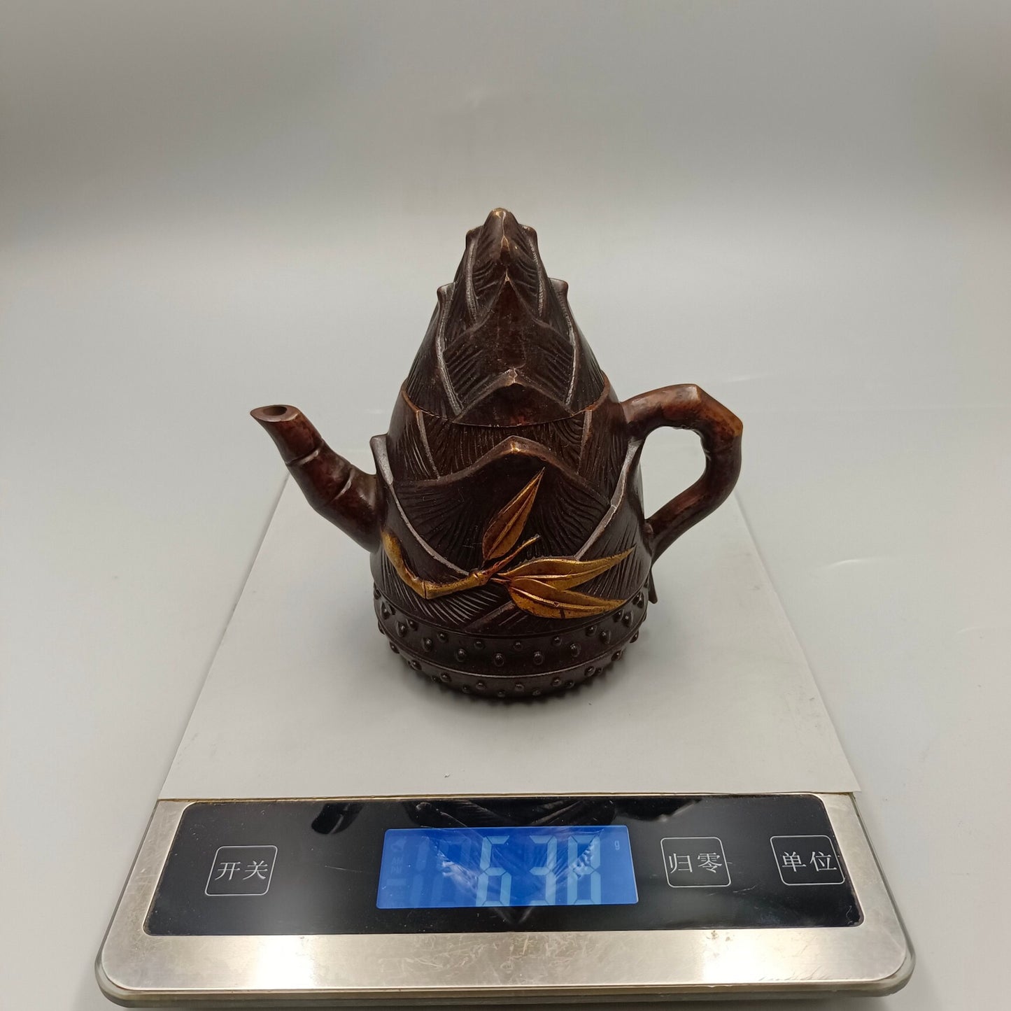 Chinese antique pure copper wine pot