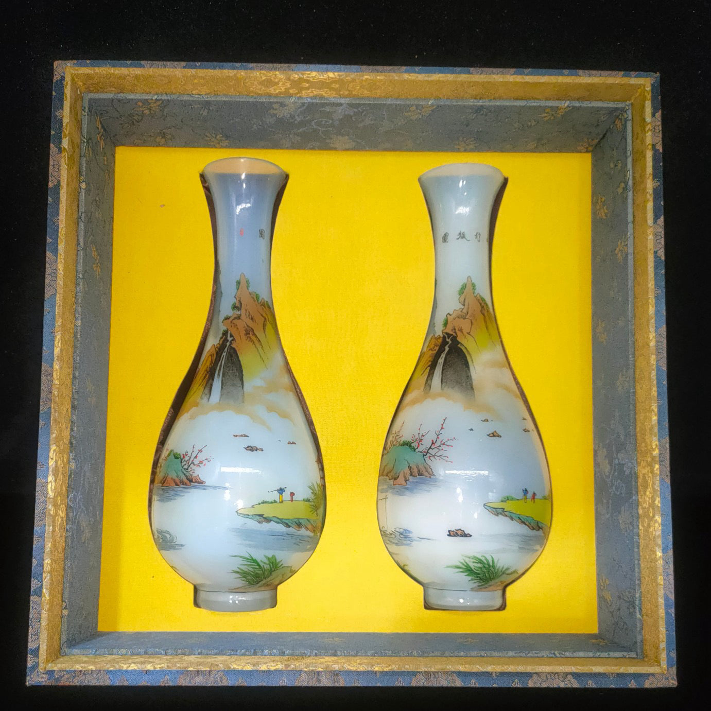 A pair of glass vases