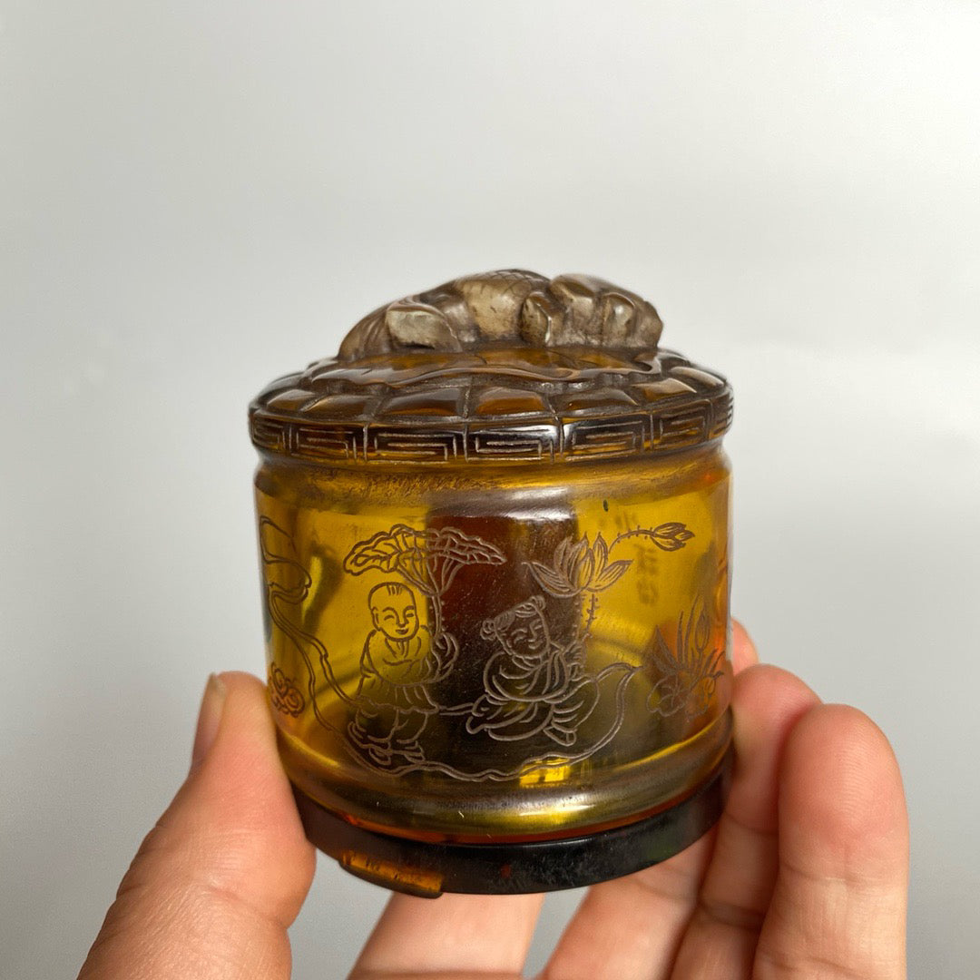 Chinese Antique Glass Finger Box