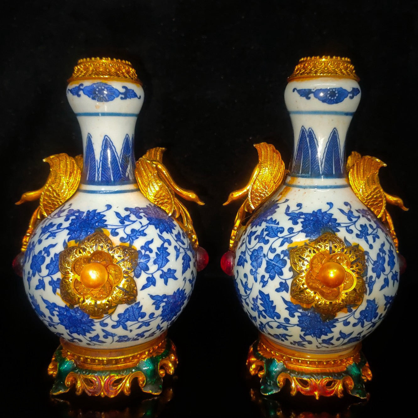 A pair of porcelain vases