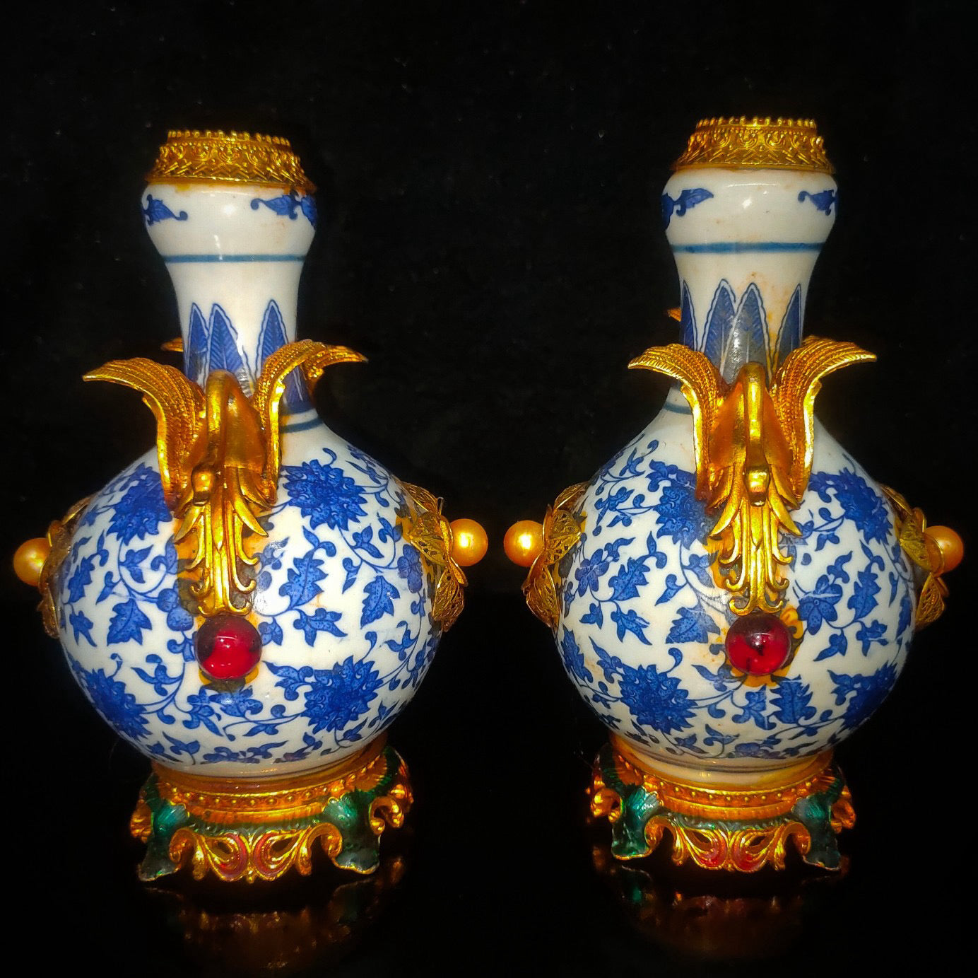 A pair of porcelain vases