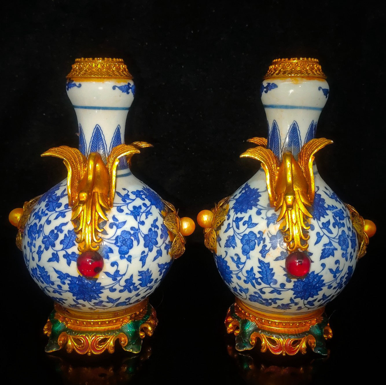 A pair of porcelain vases