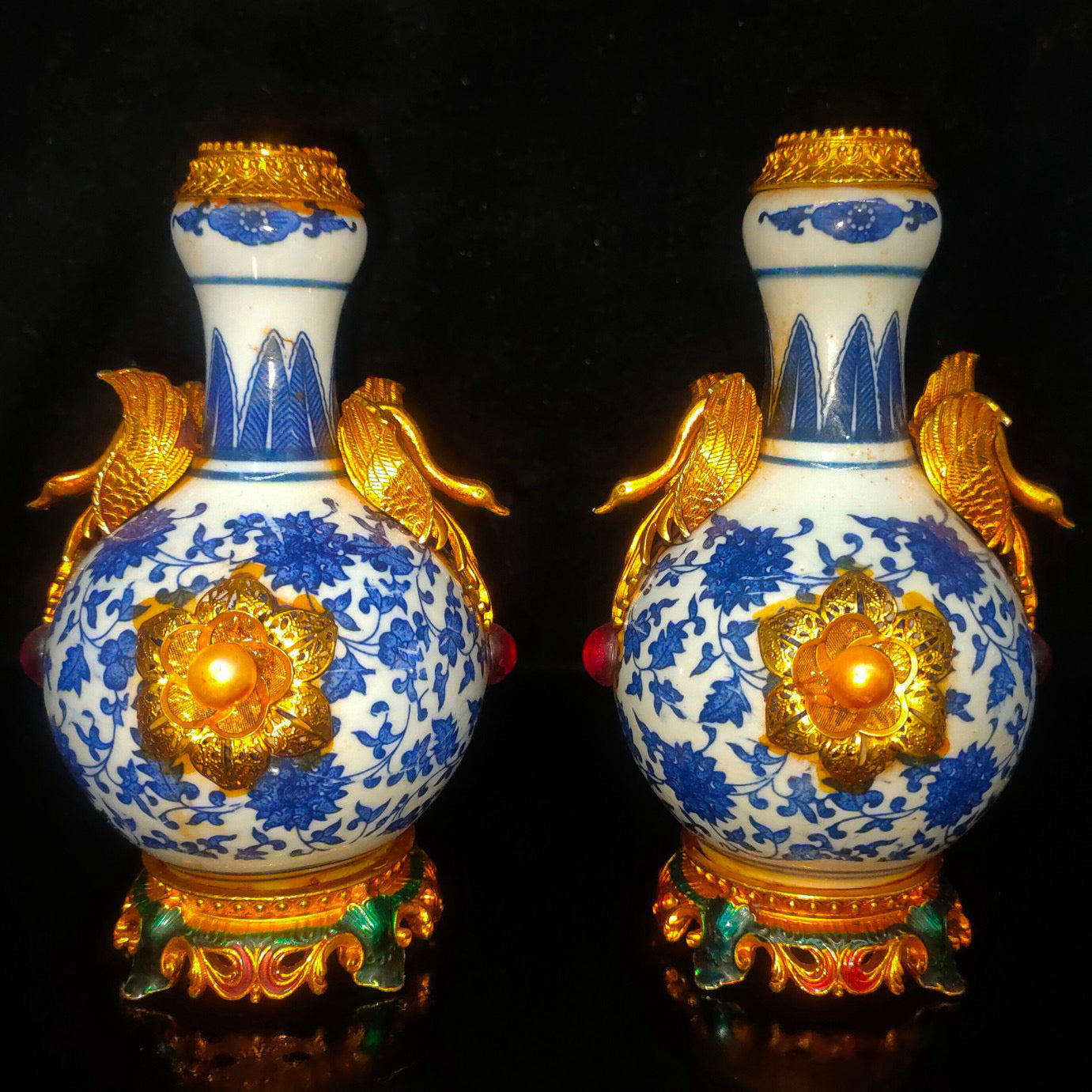 A pair of porcelain vases