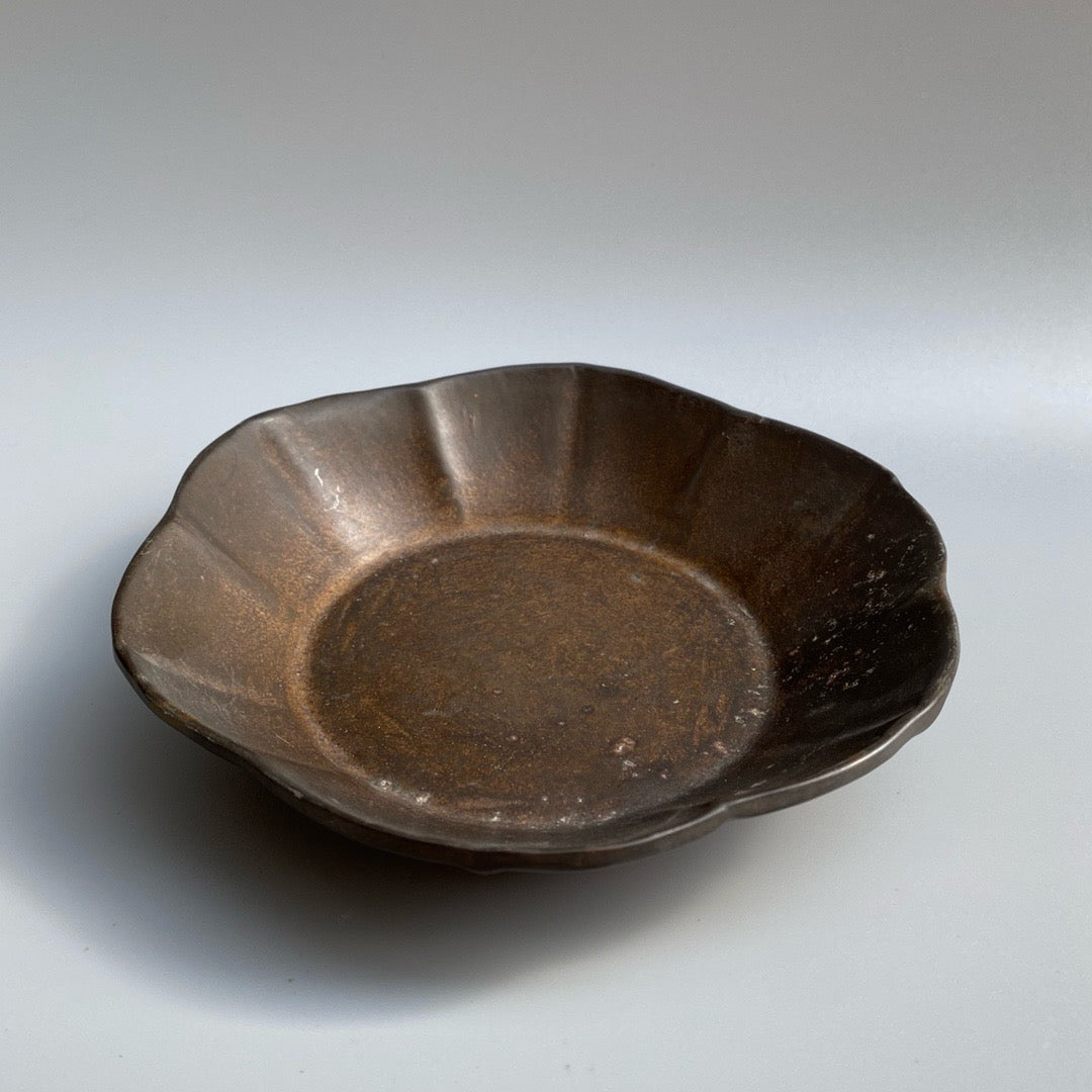 Chinese antique pure copper inkstone pool